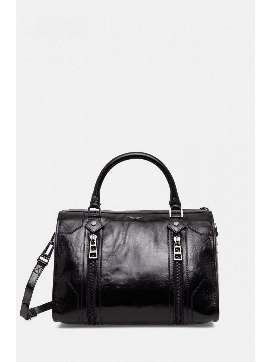 Kožená kabelka ZADIG & VOLTAIRE černá barva LWBA00034