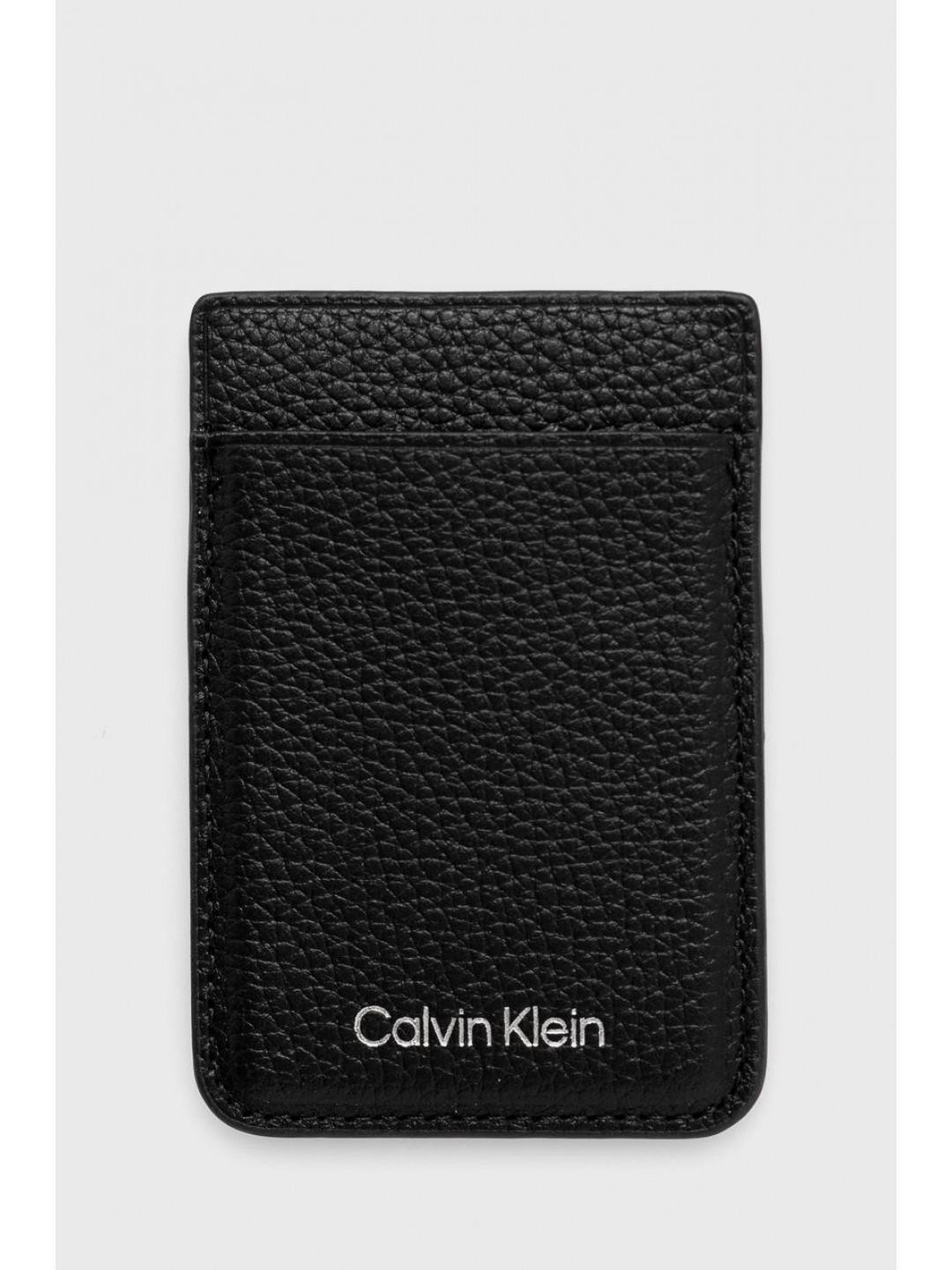 Kožené pouzdro na karty přívěsek na klíče Calvin Klein černá barva