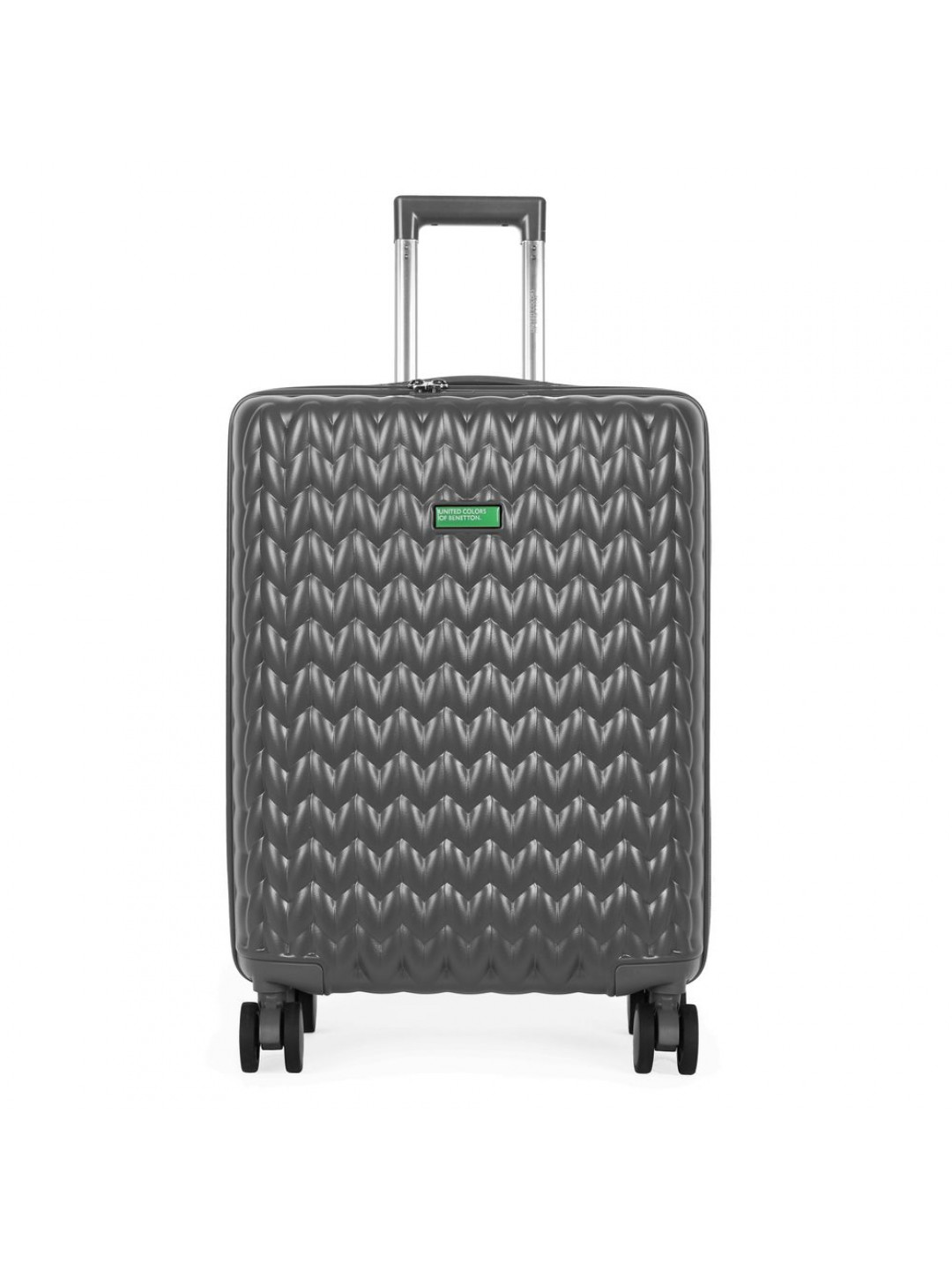 United Colors of Benetton Skořepinový cestovní kufr KNIT Medium 60 l – šedá