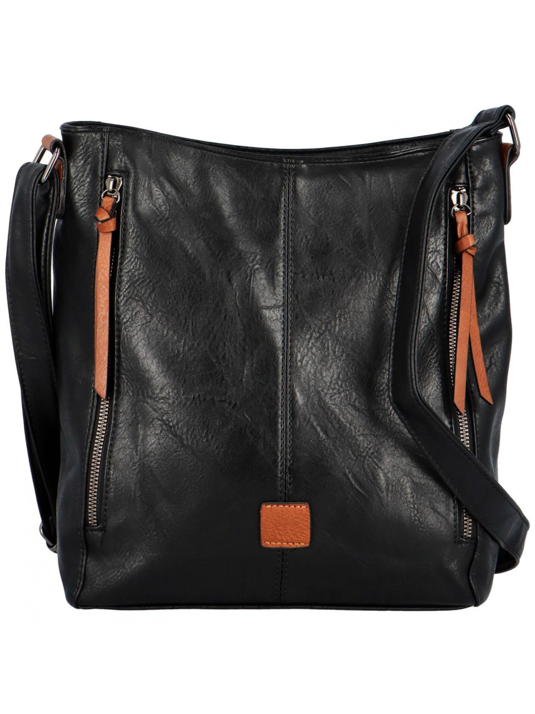 Stylová dámská koženková crossbody kabelka Barcia černo hnědá