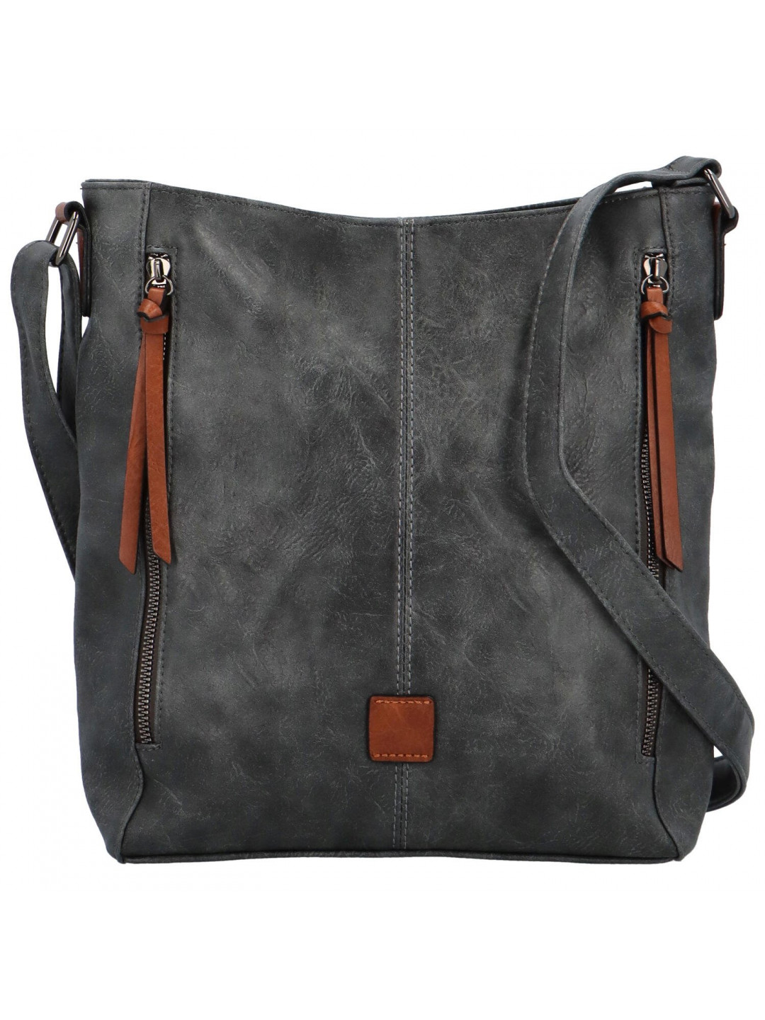 Stylová dámská koženková crossbody kabelka Barcia šedo-hnědá