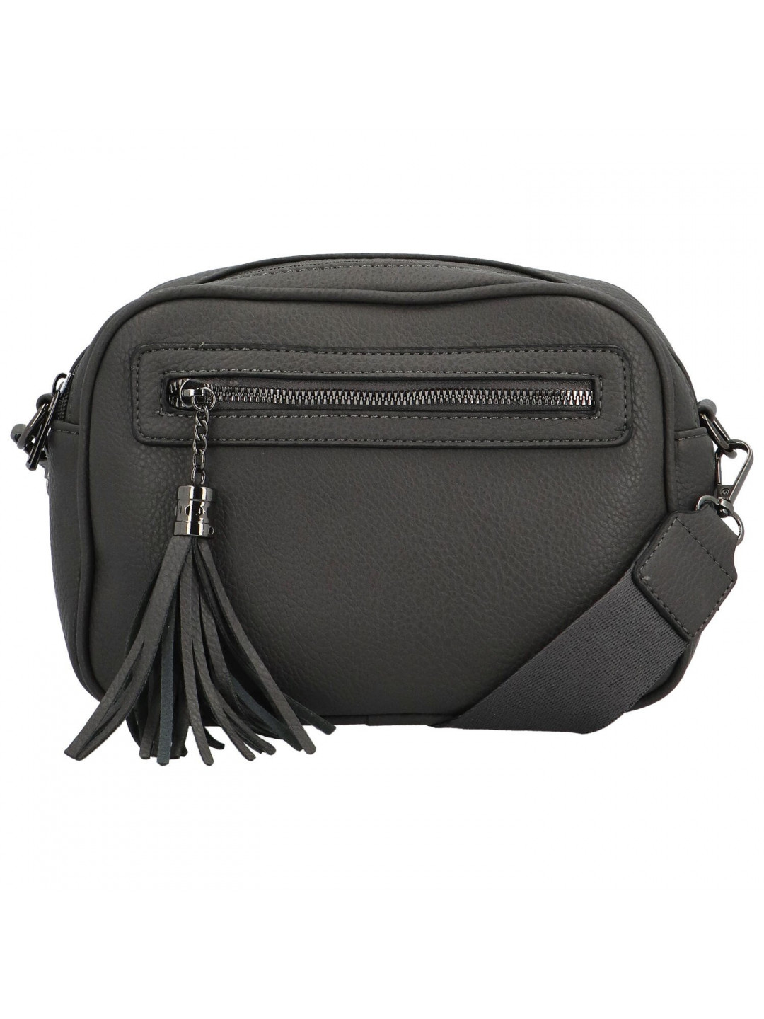 Stylová dámská koženková crossbody kabelka Venantie tmavě šedá