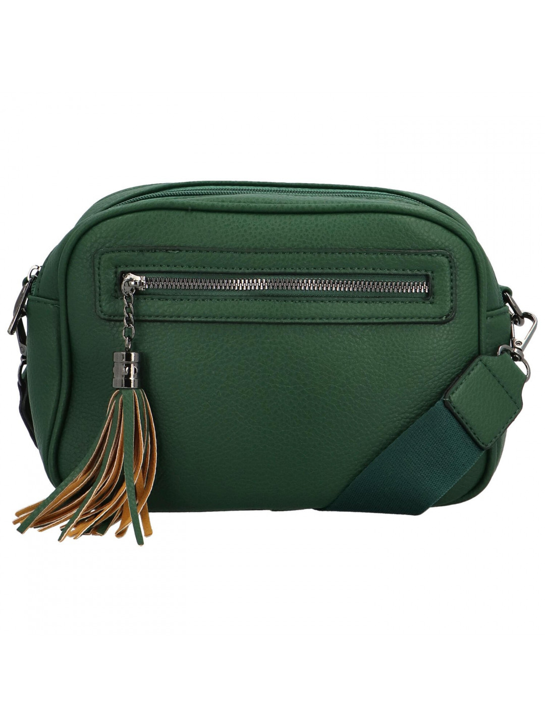 Stylová dámská koženková crossbody kabelka Venantie tmavě zelená