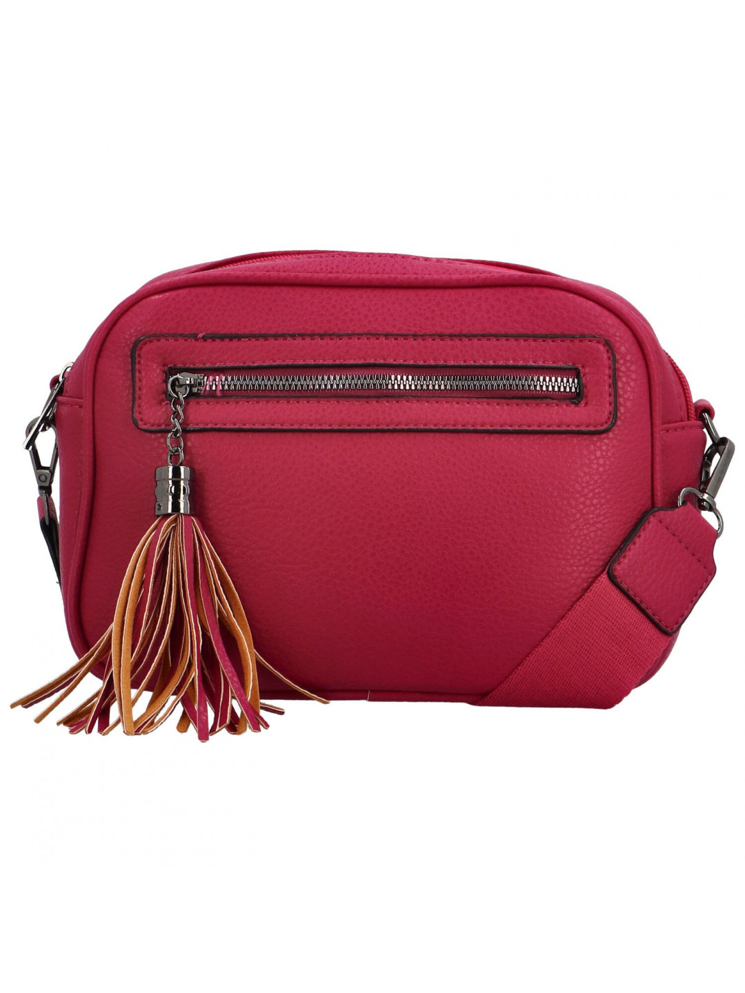 Stylová dámská koženková crossbody kabelka Venantie fuchsiová