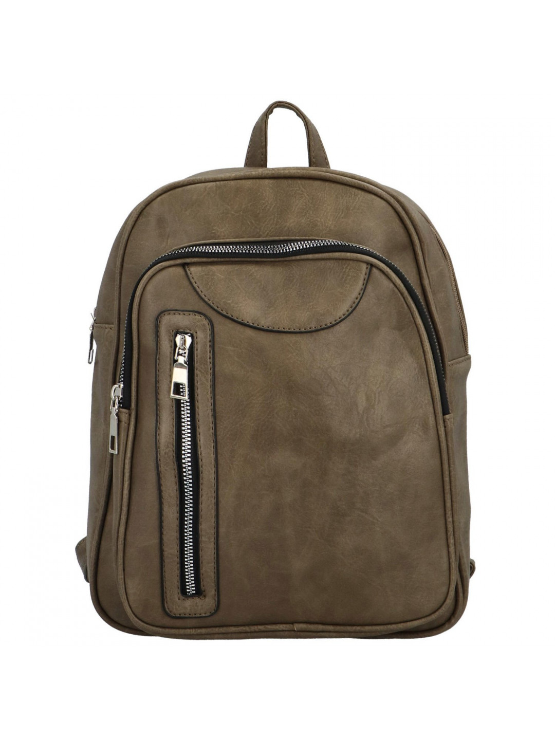 Trendy dámský koženkový kabelko-batůžek Lexia khaki