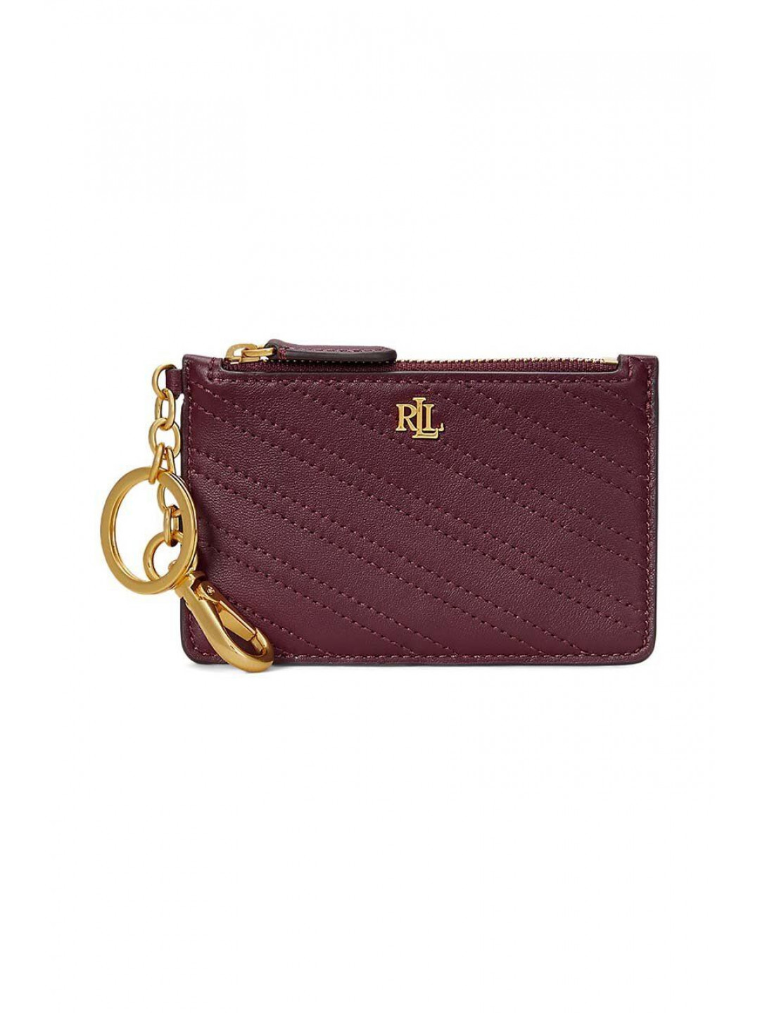Kožená peněženka Lauren Ralph Lauren vínová barva 432951706
