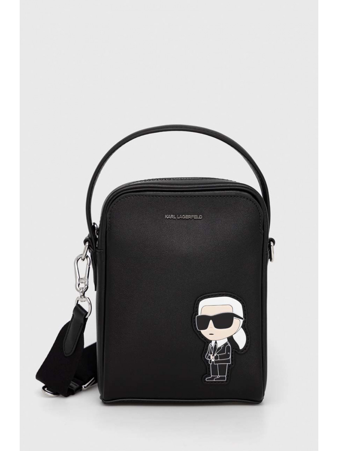 Kožená taška Karl Lagerfeld černá barva