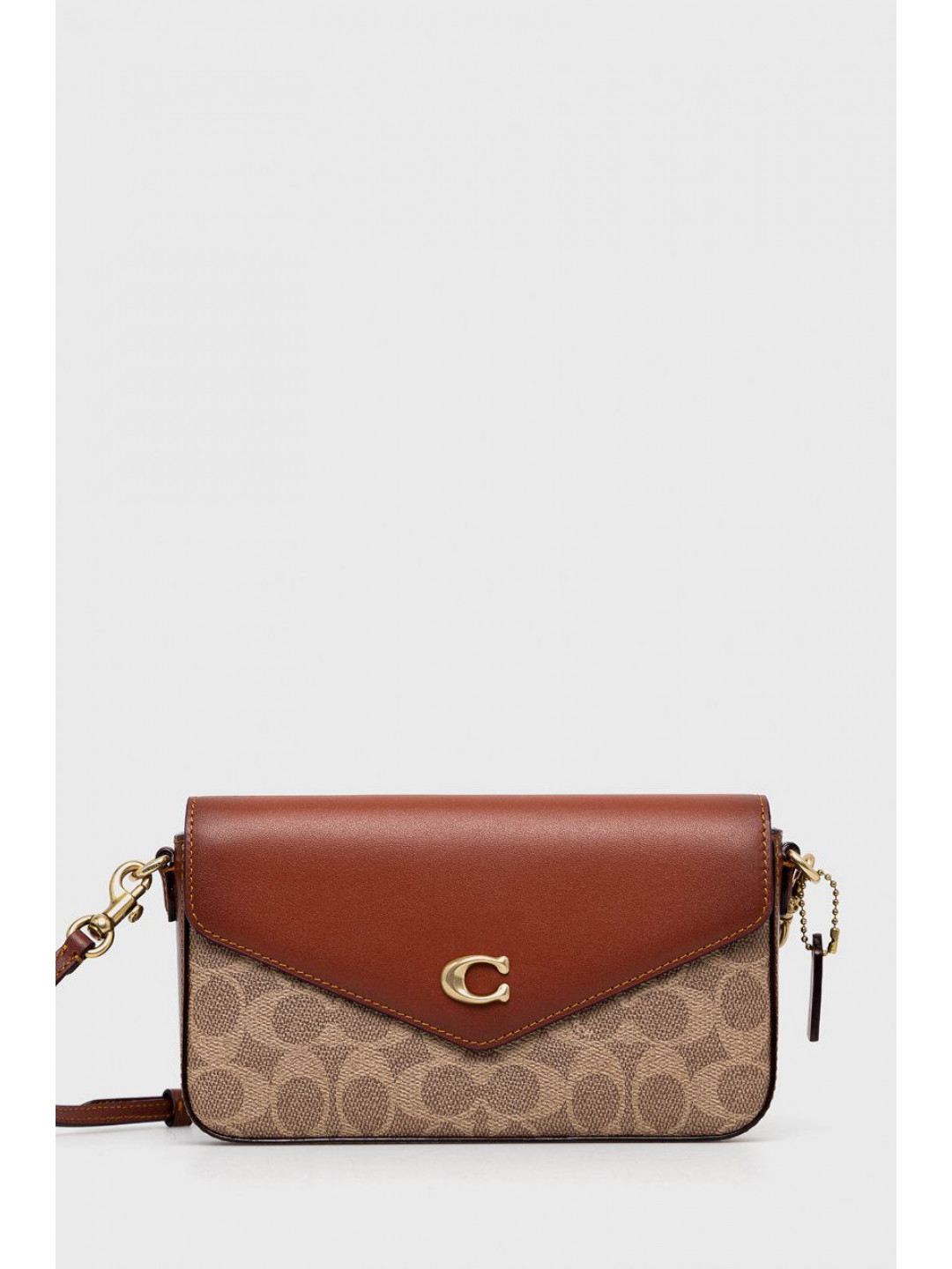 Kožená kabelka Coach Wyn Crossbody hnědá barva