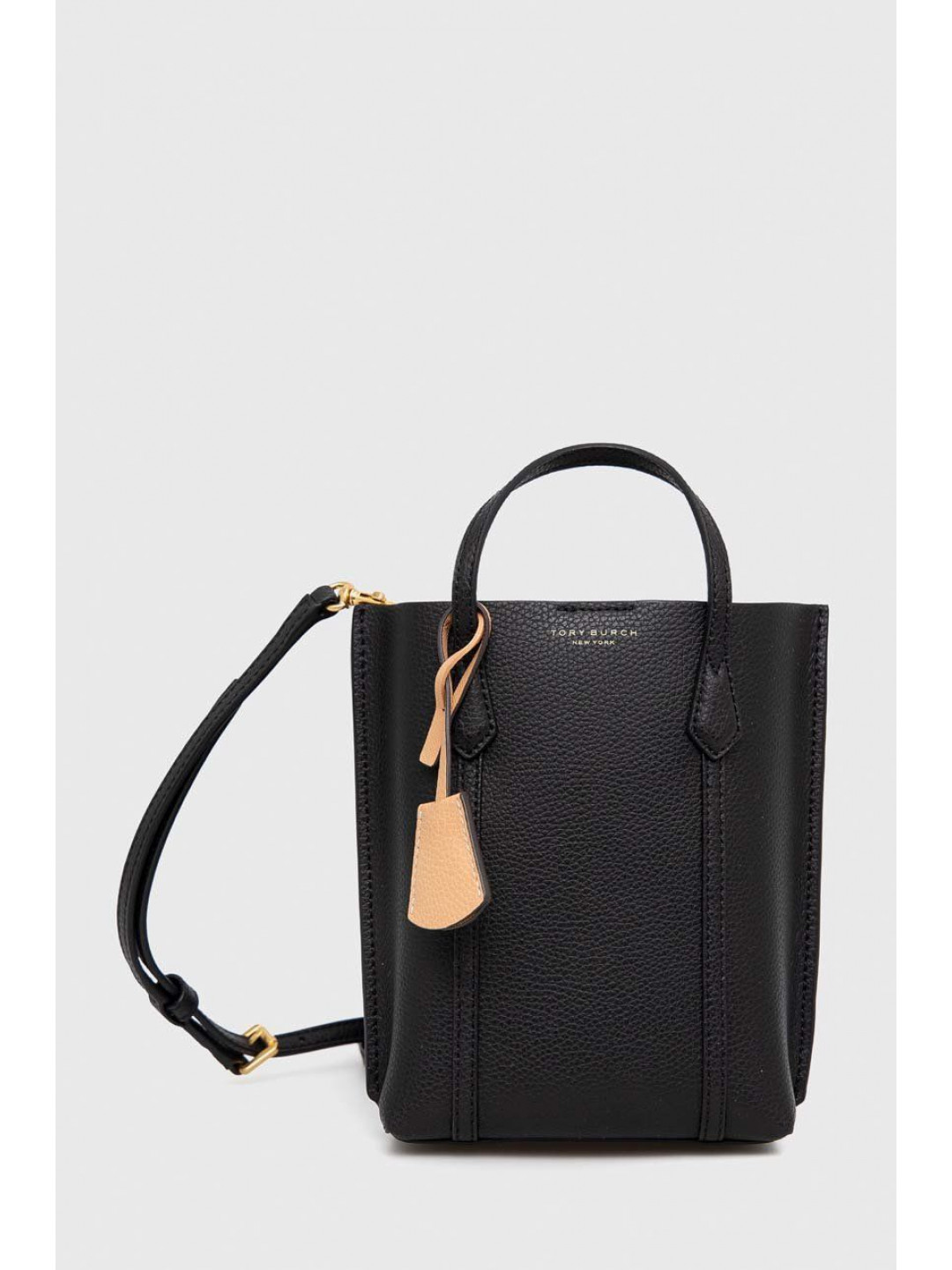 Kožená kabelka Tory Burch černá barva