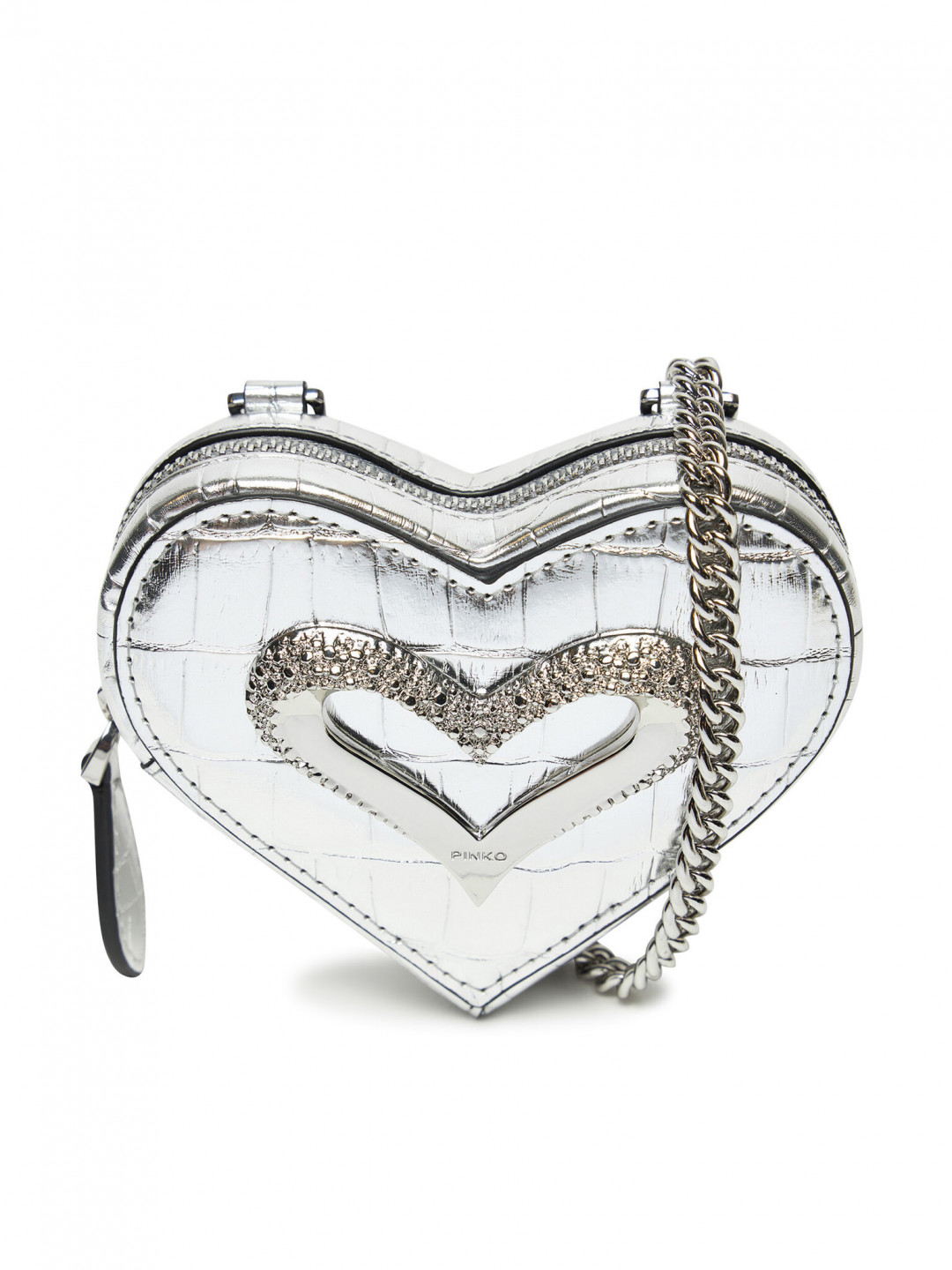 PINKO Peněženka na mince Heart Pills Holder AI 24-25 PCPL 103835 A1W5 Stříbrná