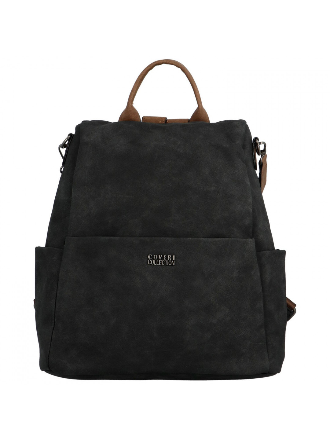 Trendy dámský koženkový kabelko-batoh Laionel černo-hnědý