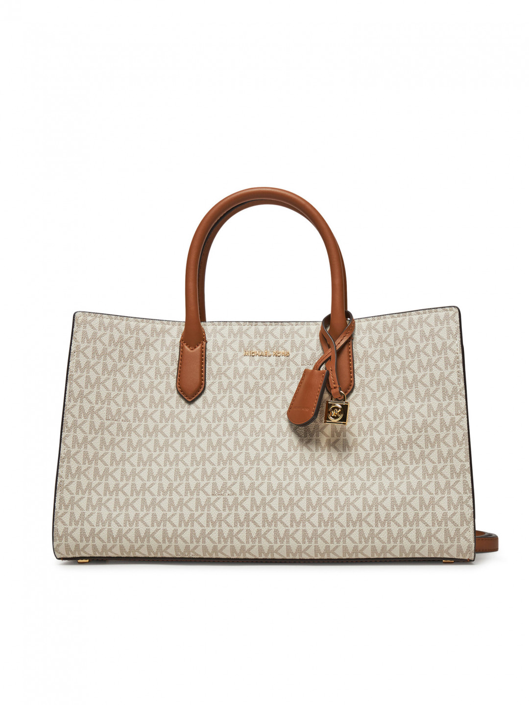 MICHAEL Michael Kors Kabelka Scarlett Medium Signature Logo Satchel 30F4GETS2B Béžová