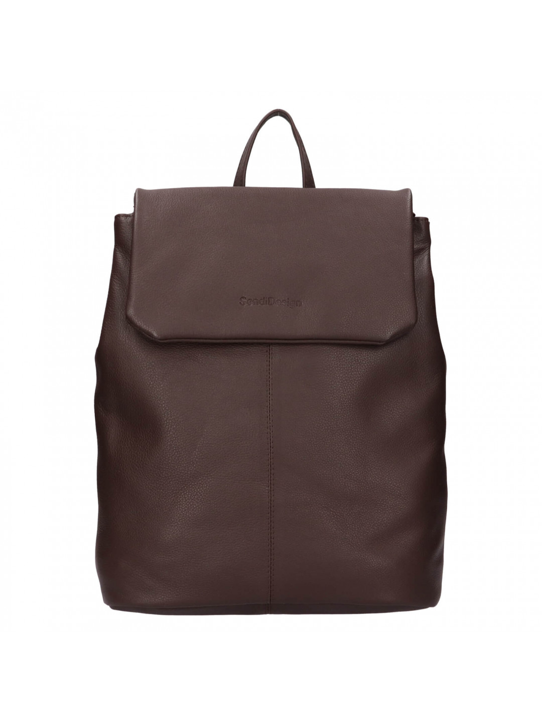 Dámský kožený trendy batoh SendiDesign Marika – hnědá