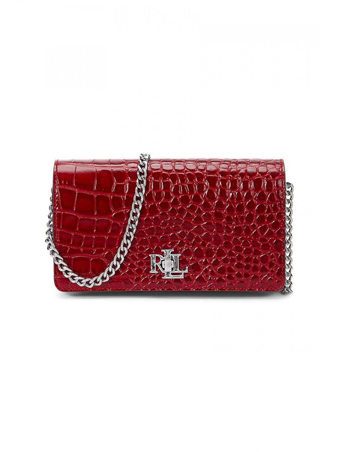 Kožená kabelka Lauren Ralph Lauren červená barva 432951218