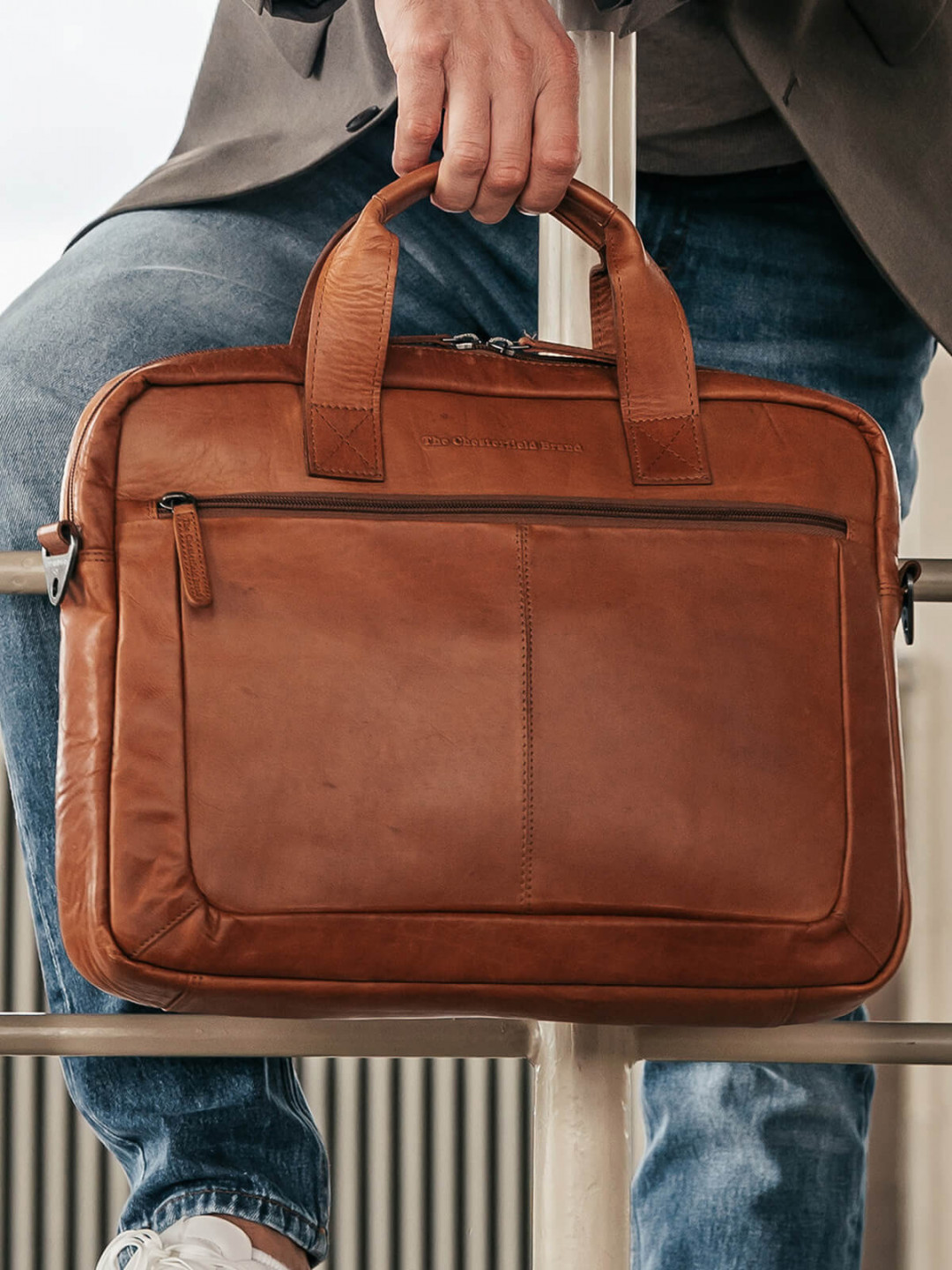 Pánská kožená taška na notebook The Chesterfield Brand Koen – koňak