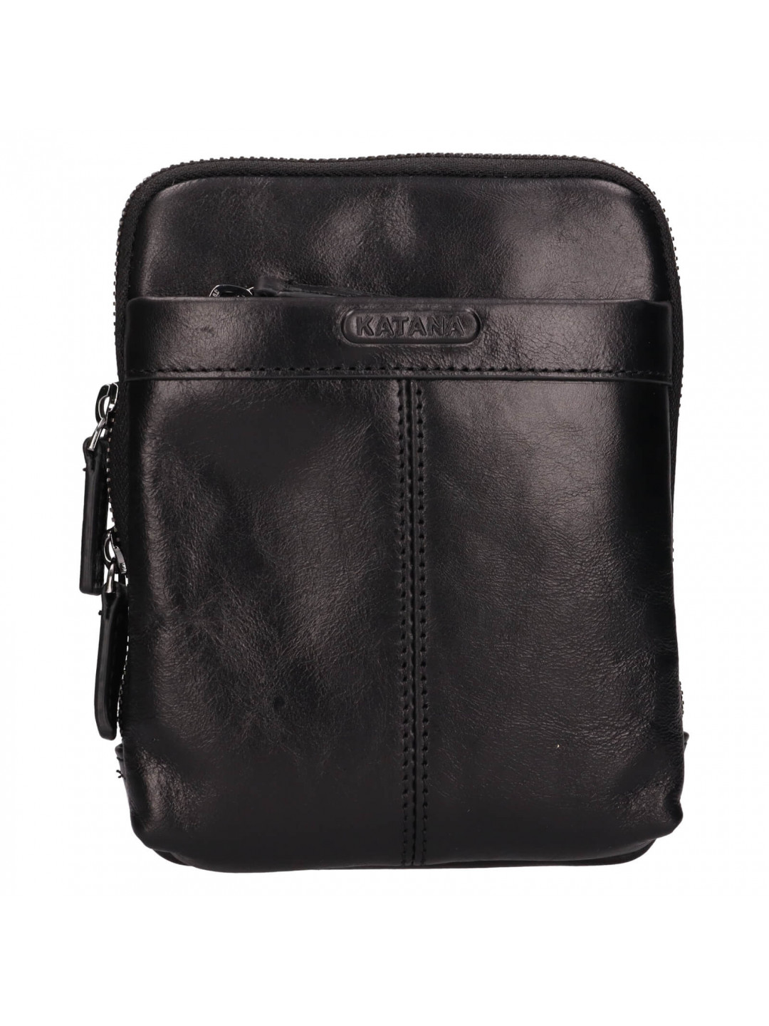 Pánská kožená taška na mobil a doklady Katana Perry – černá
