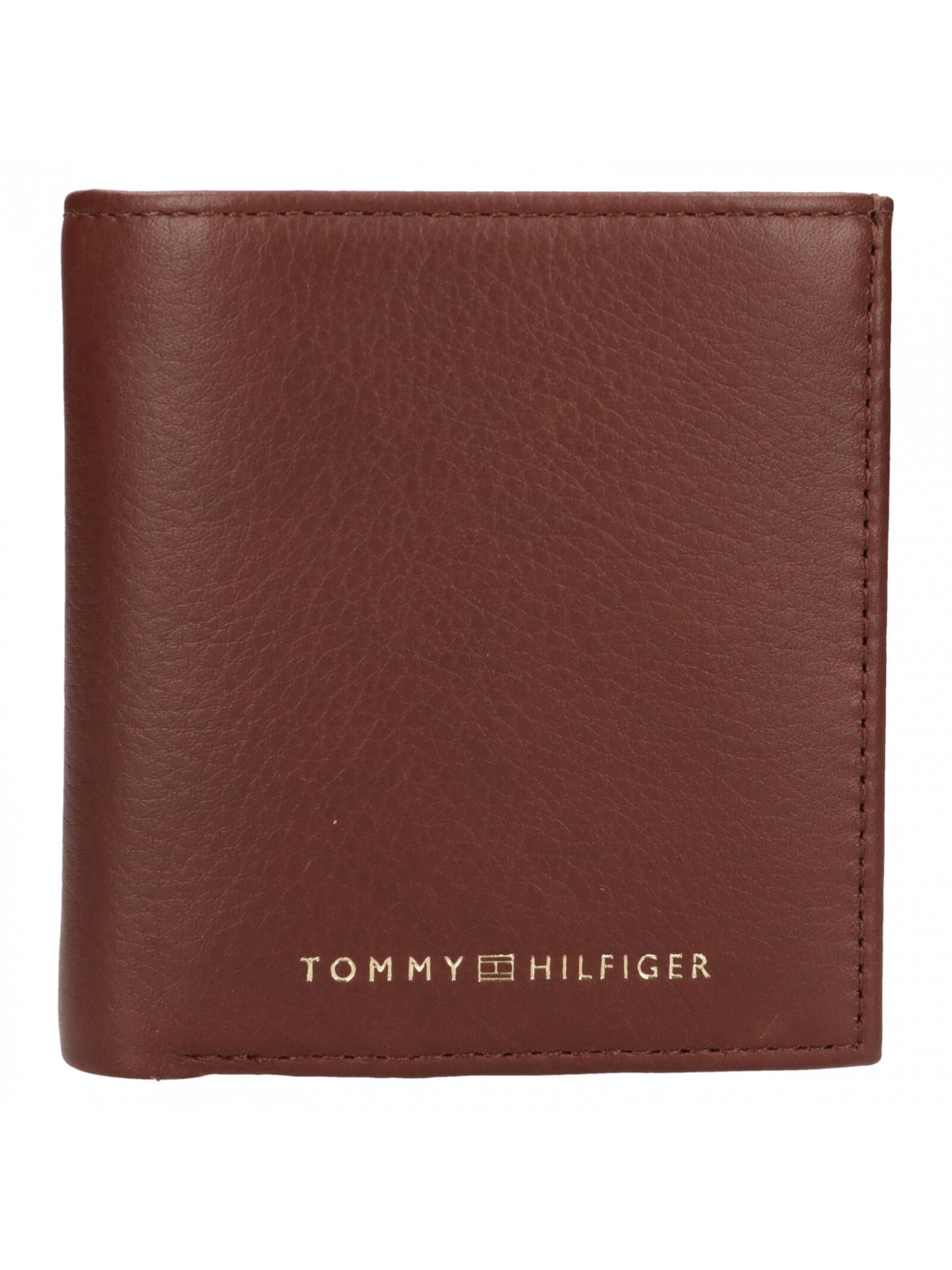 Malá pánská kožená peněženka Tommy Hilfiger Wick – hnědá