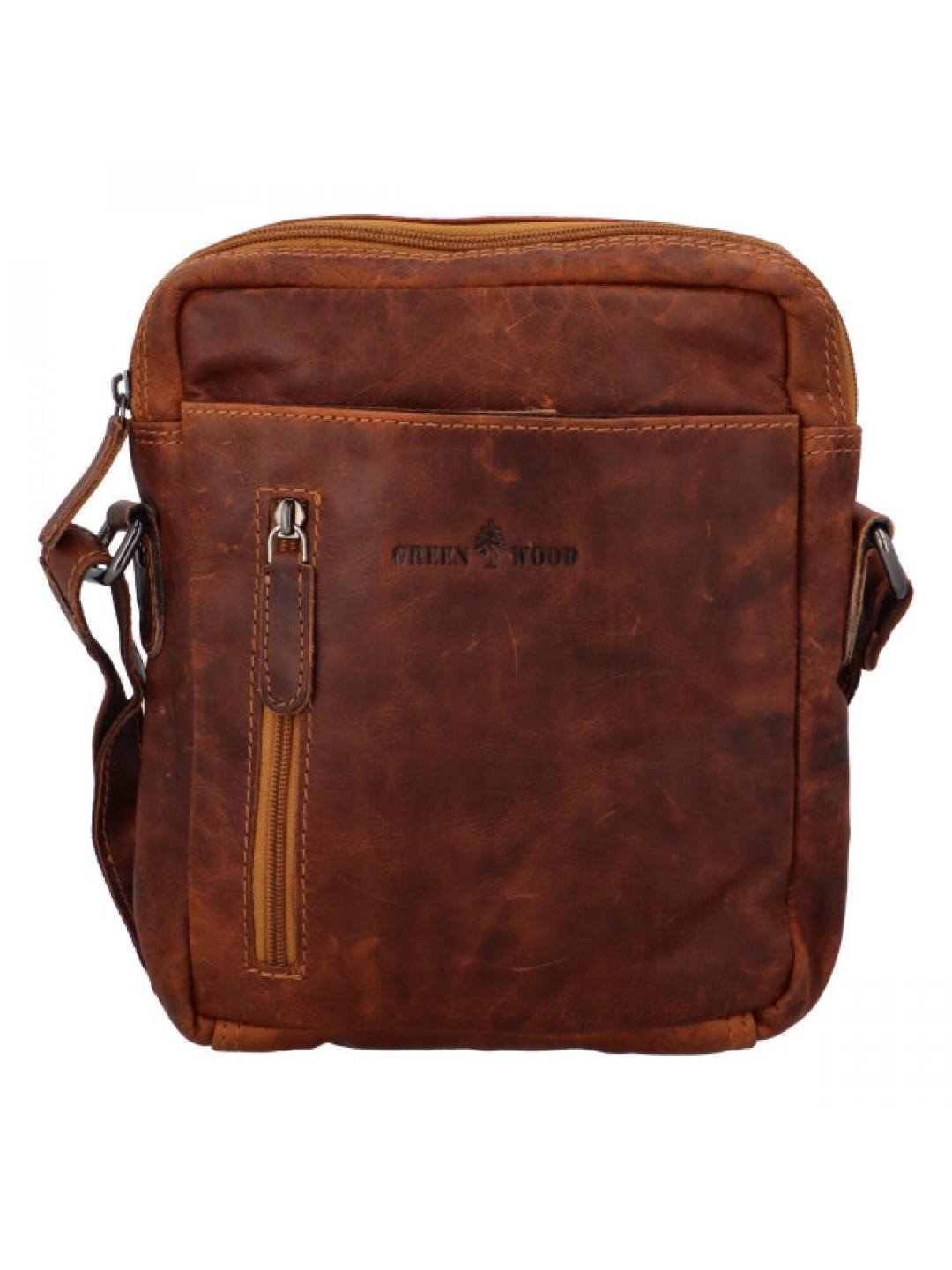 Praktická kožená pánská crossbody taška Stefano hnědá