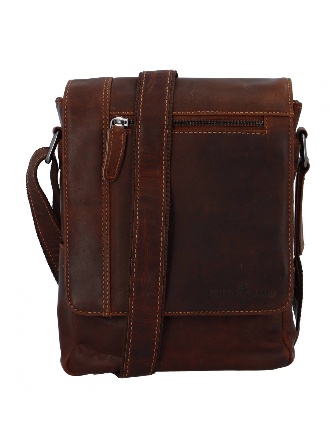 Moderní pánská kožená crossbody taška Ismauelo hnědá