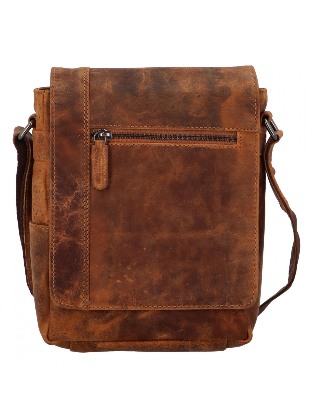 Moderní pánská kožená crossbody taška Ismauelo světle hnědá