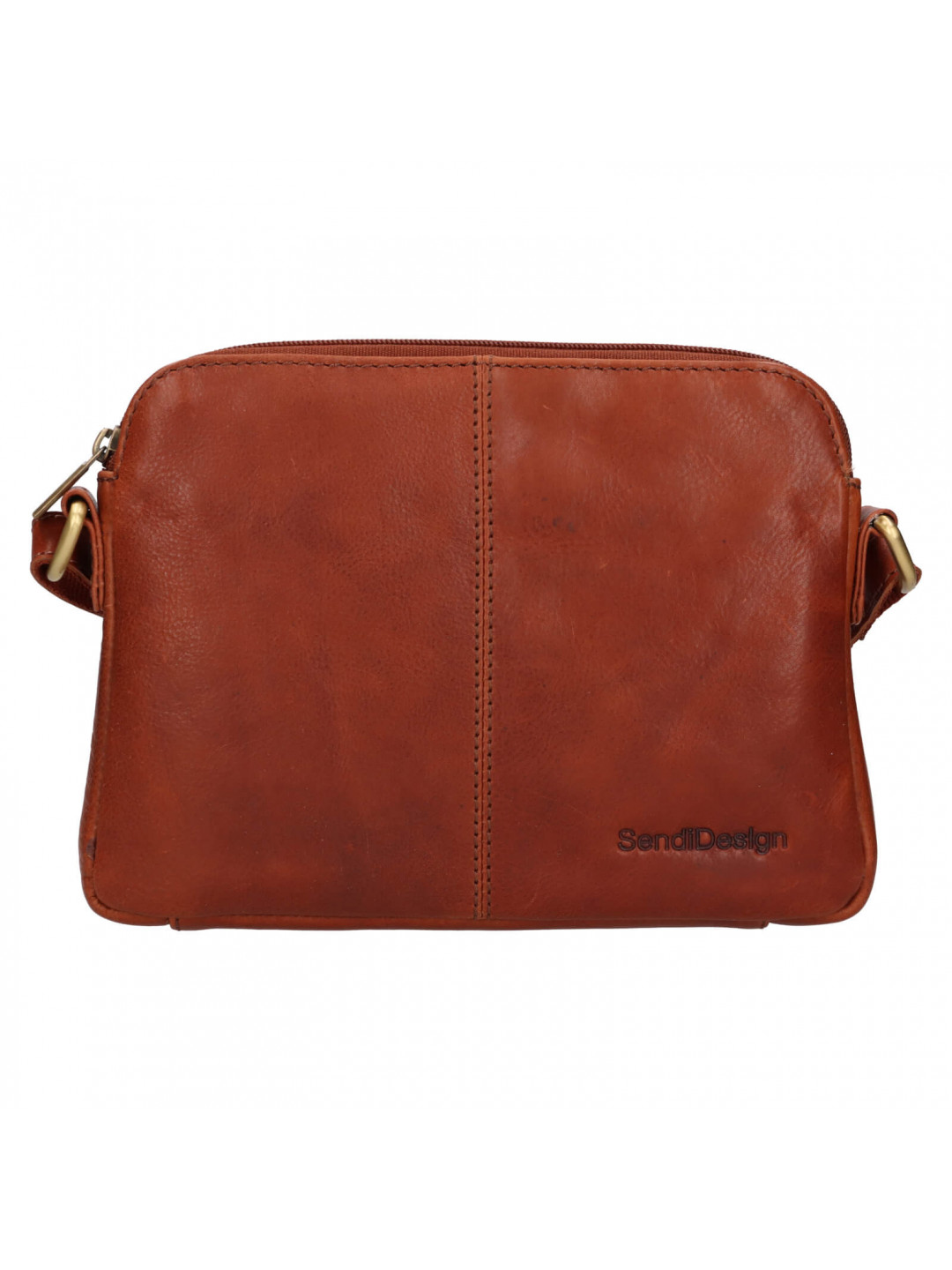 Dámská kožená crossbody kabelka SendiDesign Matilda – koňak
