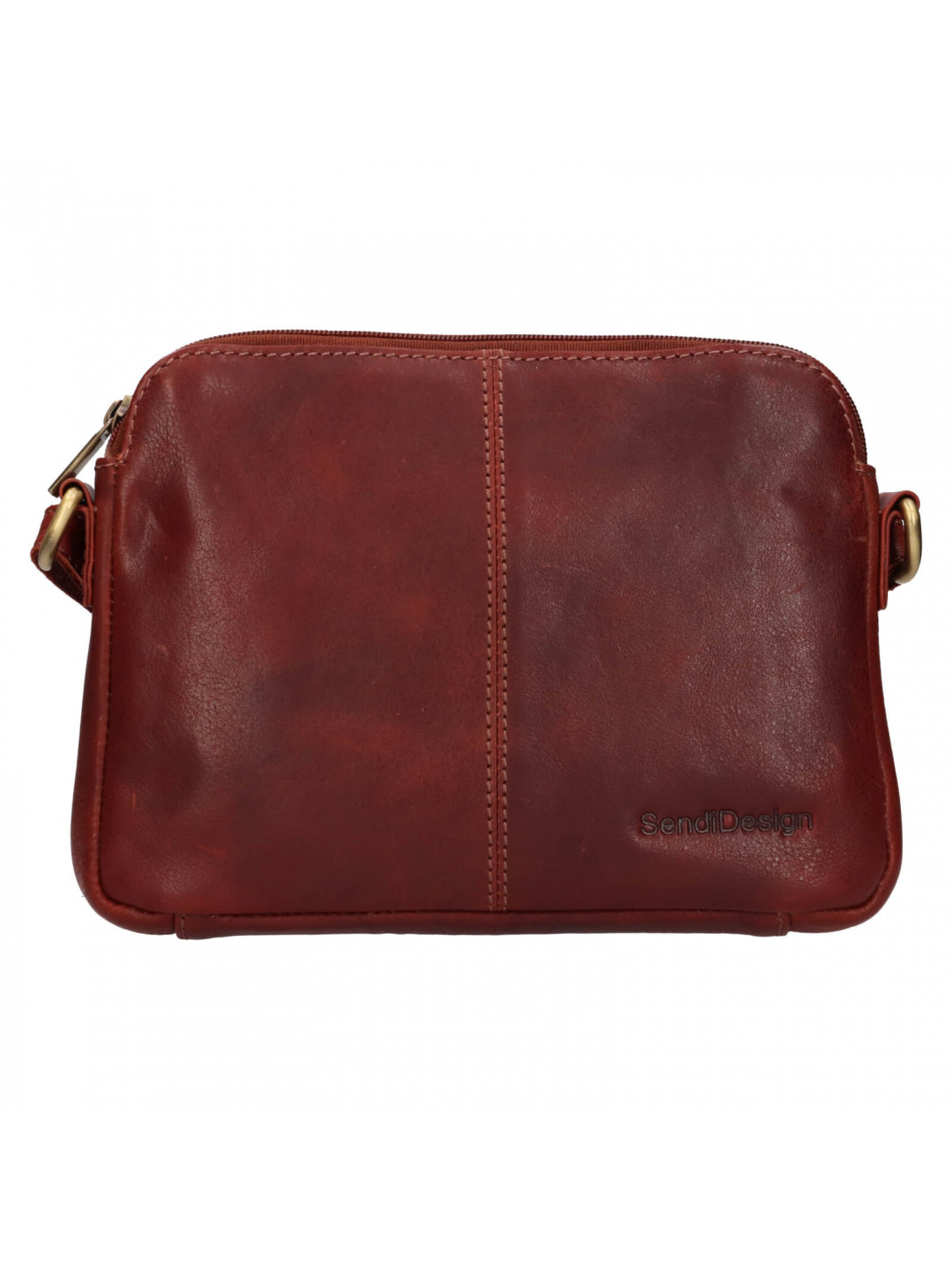Dámská kožená crossbody kabelka SendiDesign Matilda – hnědá