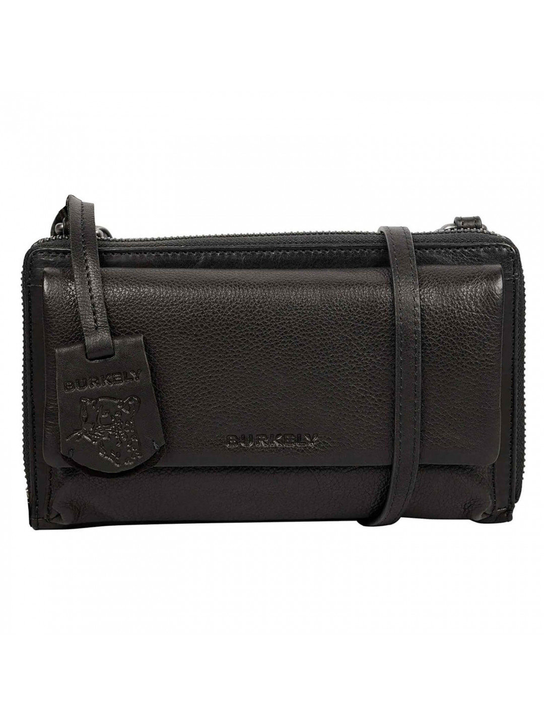 Dámská kožená crossbody kabelka s peněženkou Burkely Katta – černá
