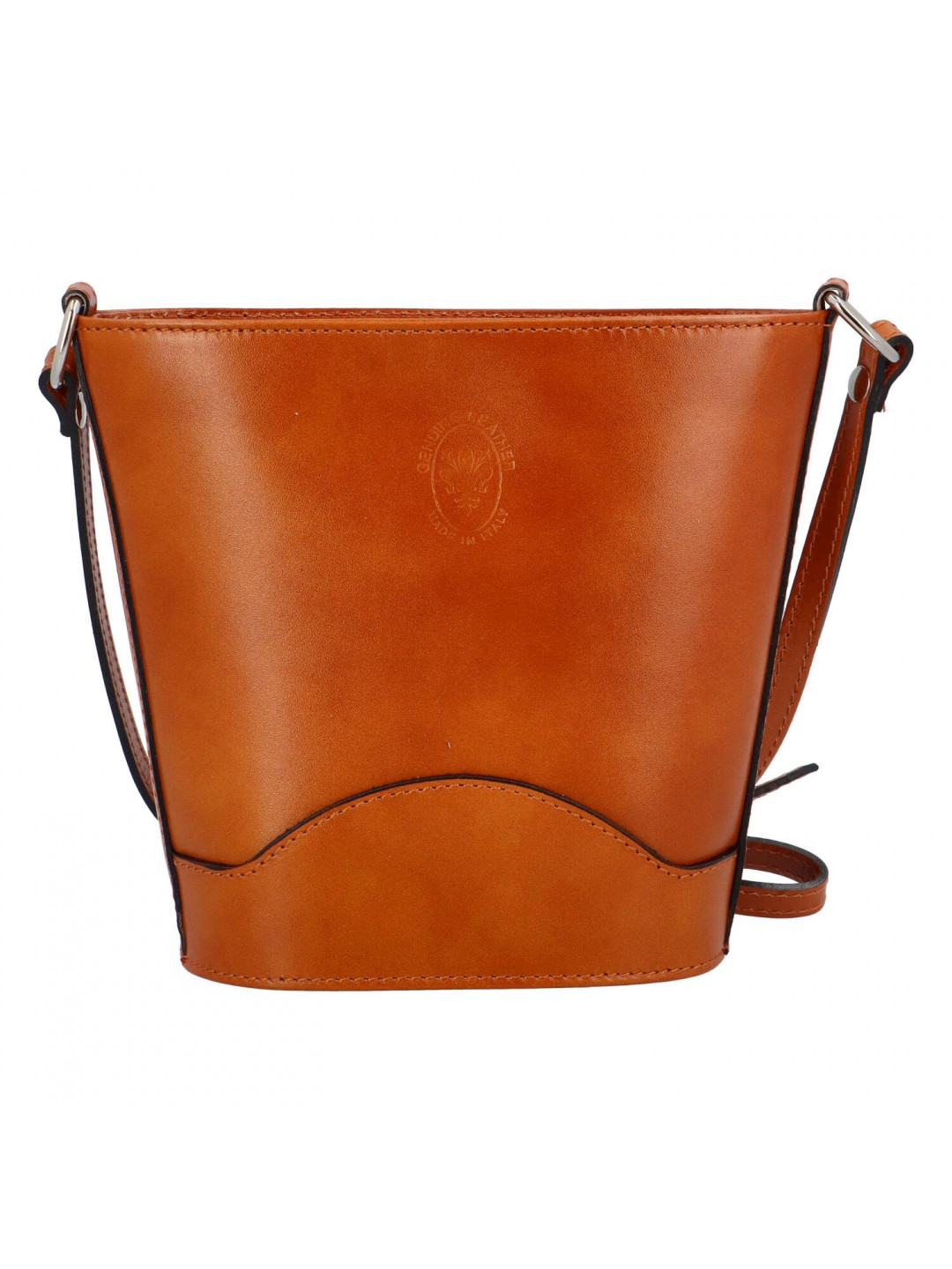 Dámská kožená crossbody kabelka koňaková – Delami Nadia