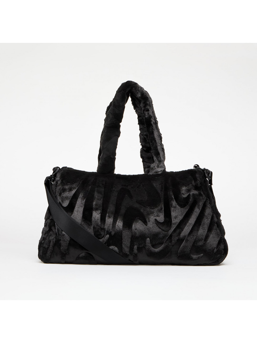 Taška Nike Sportswear Faux Fur Tote Black Black Metallic Silver Universal