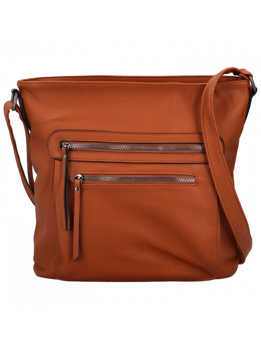 Trendy dámská koženková crossbody kabelka Tyrcia hnědá