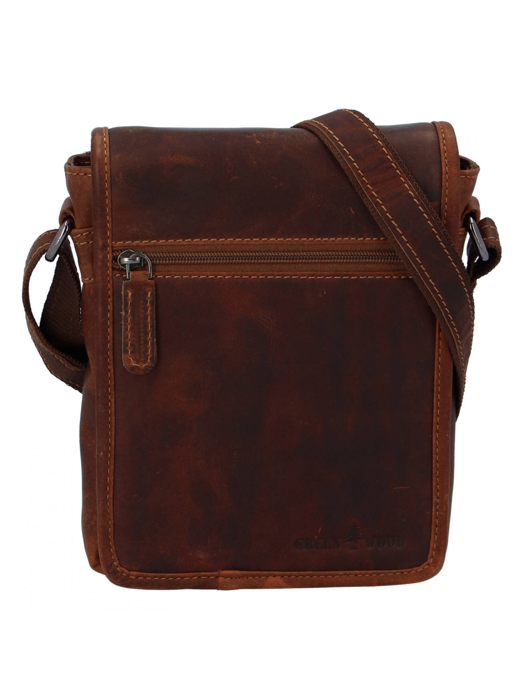 Praktická pánská kožená crossbody taška Jimmy Joell hnědá