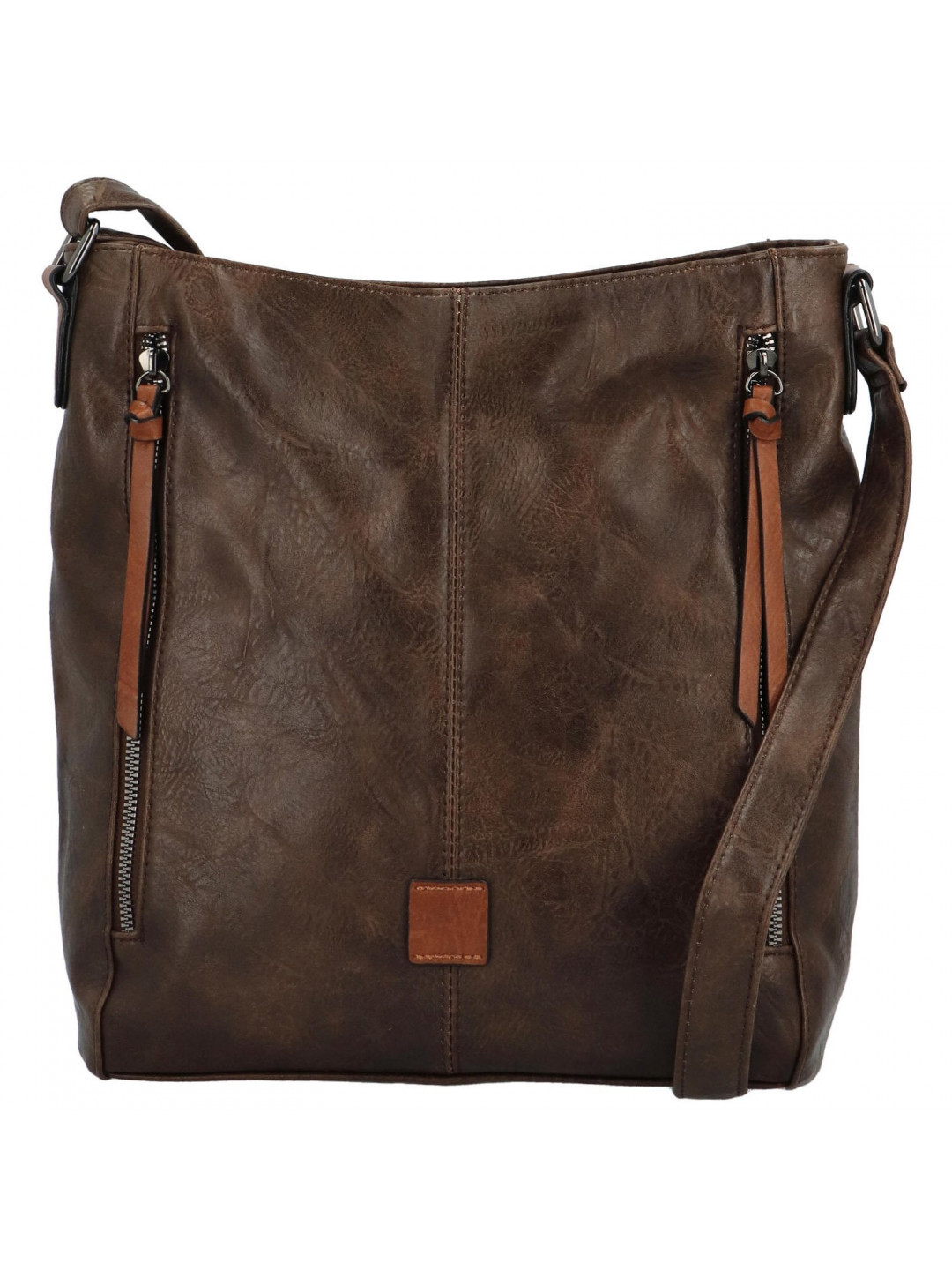 Stylová dámská koženková crossbody kabelka Barcia new coffee
