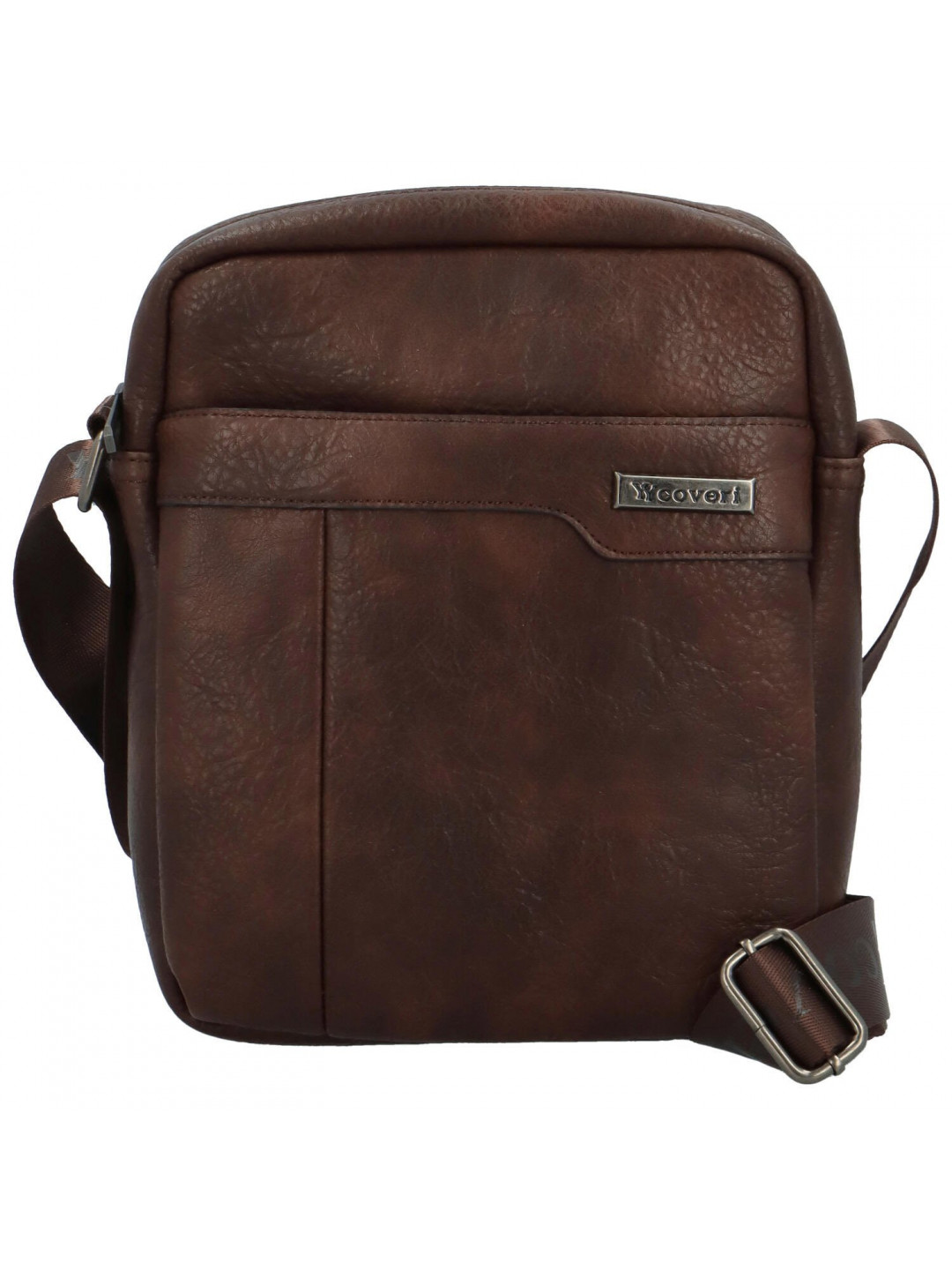 Trendy pánská koženková crossbody taška Coveri Amand coffee