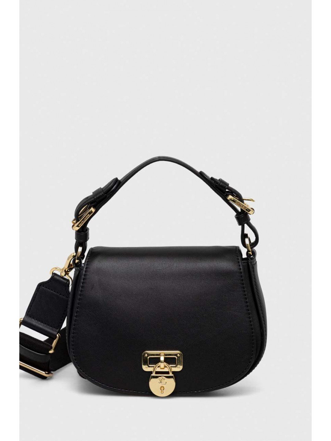 Kožená kabelka Lauren Ralph Lauren černá barva 431915354
