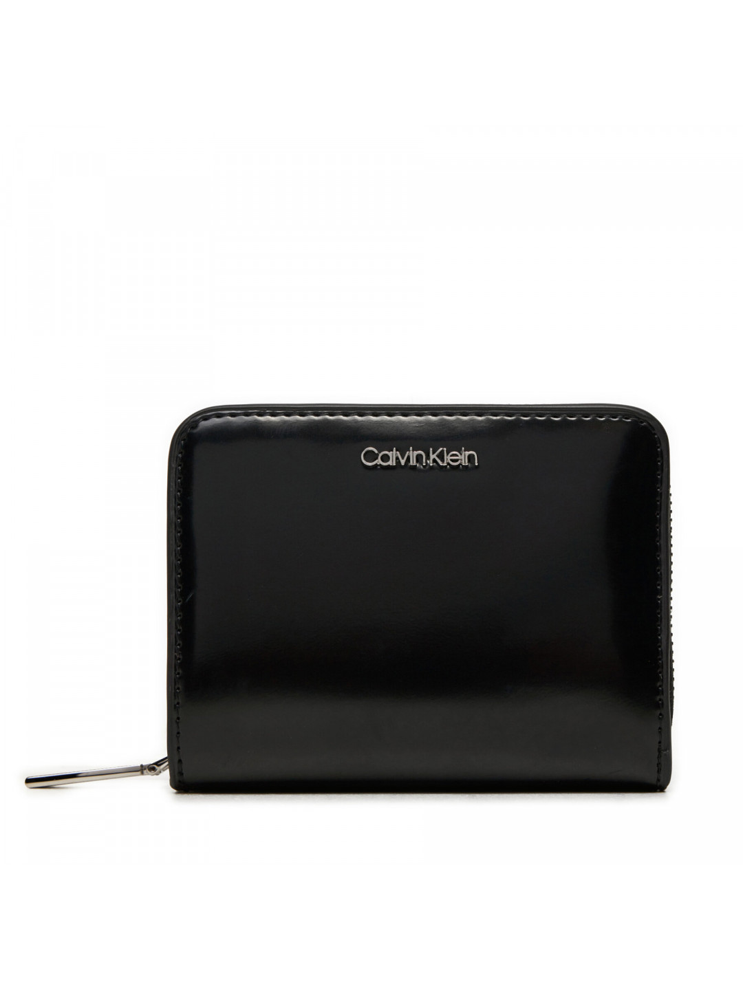 Malá dámská peněženka Calvin Klein Ck Must Medium Zip Around Shiny K60K612847 Černá