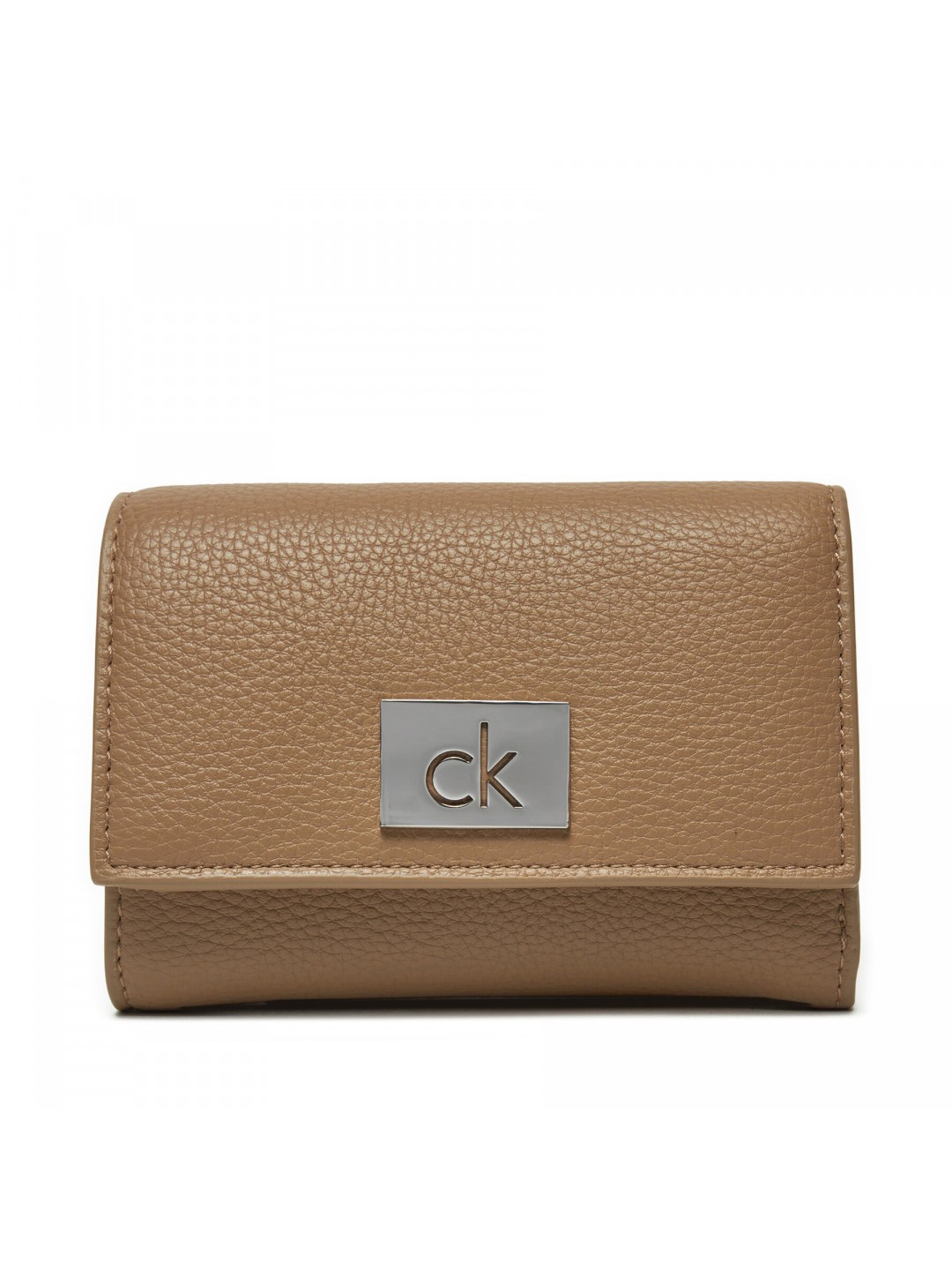 Malá dámská peněženka Calvin Klein Ck Plaque Small Trifold W Zip K60K612834 Šedá
