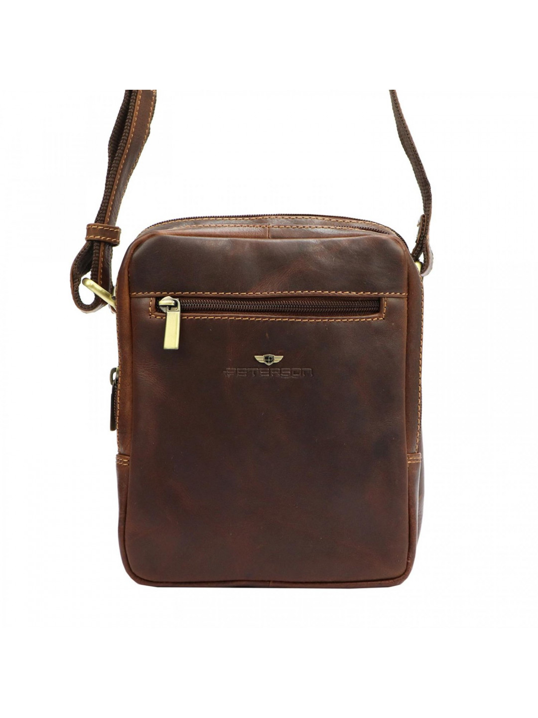 Pánská kožená crossbody taška Peterson Tarrek koňaková