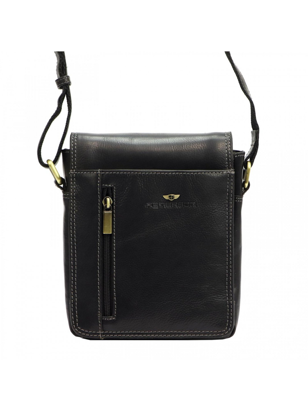 Pánská kožená crossbody taška Peterson Natiall černá