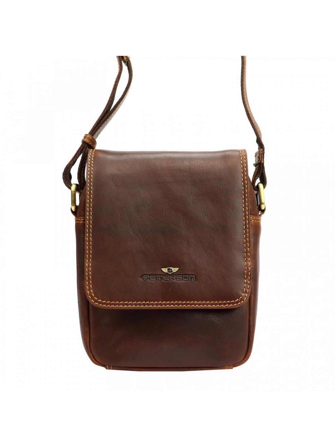 Pánská kožená crossbody taška Peterson Jerredy koňaková