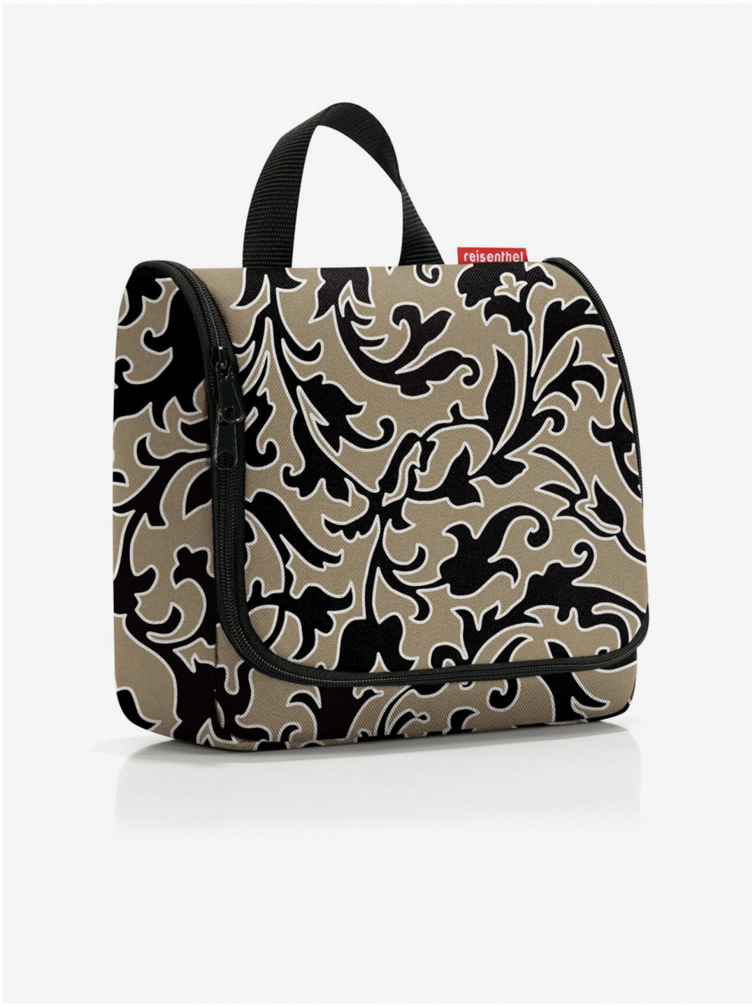 Khaki dámská vzorovaná kosmetická taška Reisenthel Toiletbag Baroque Marble