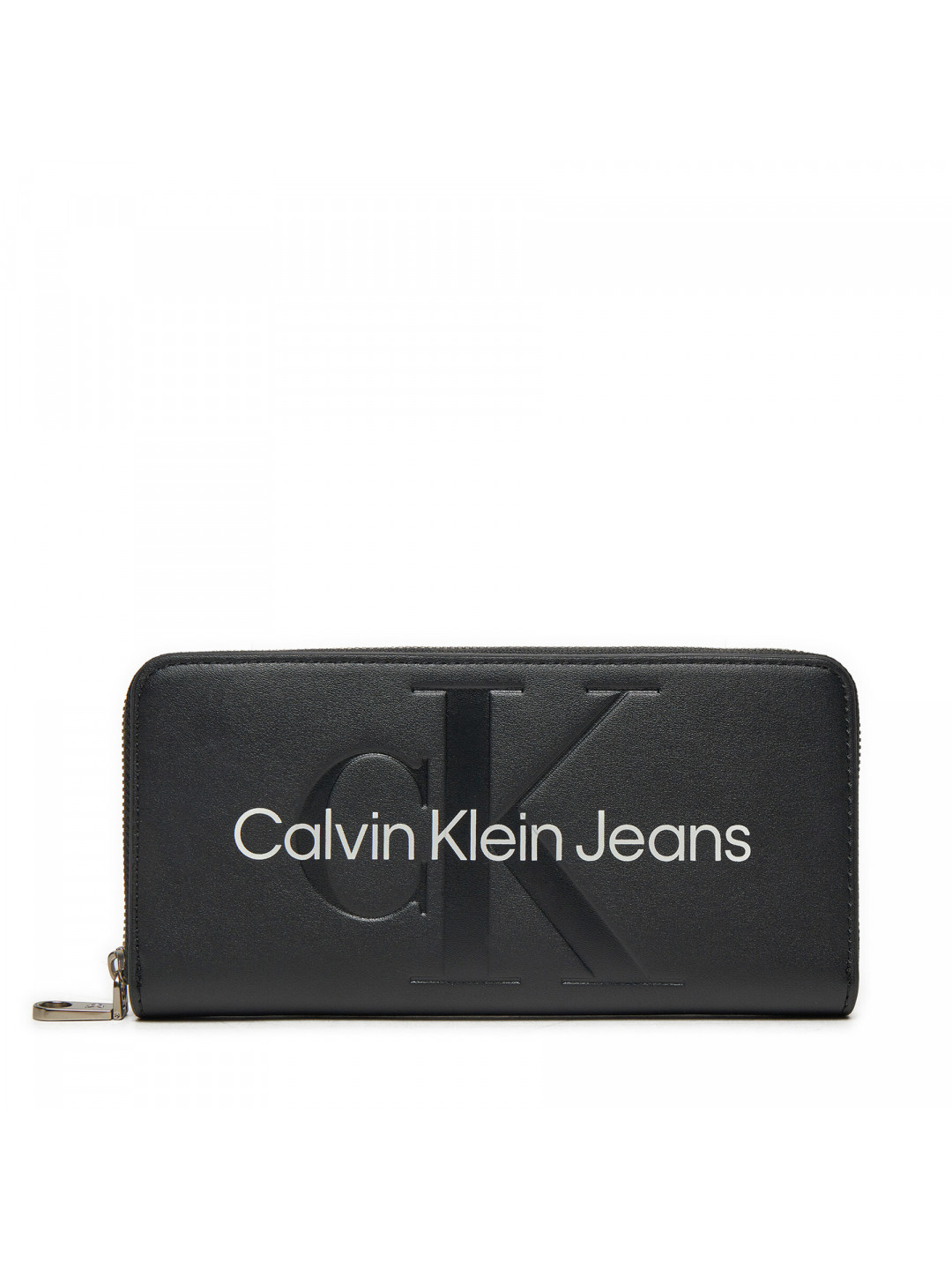 Velká dámská peněženka Calvin Klein Jeans Sculpted Mono Zip Around Mono K60K607634 Černá