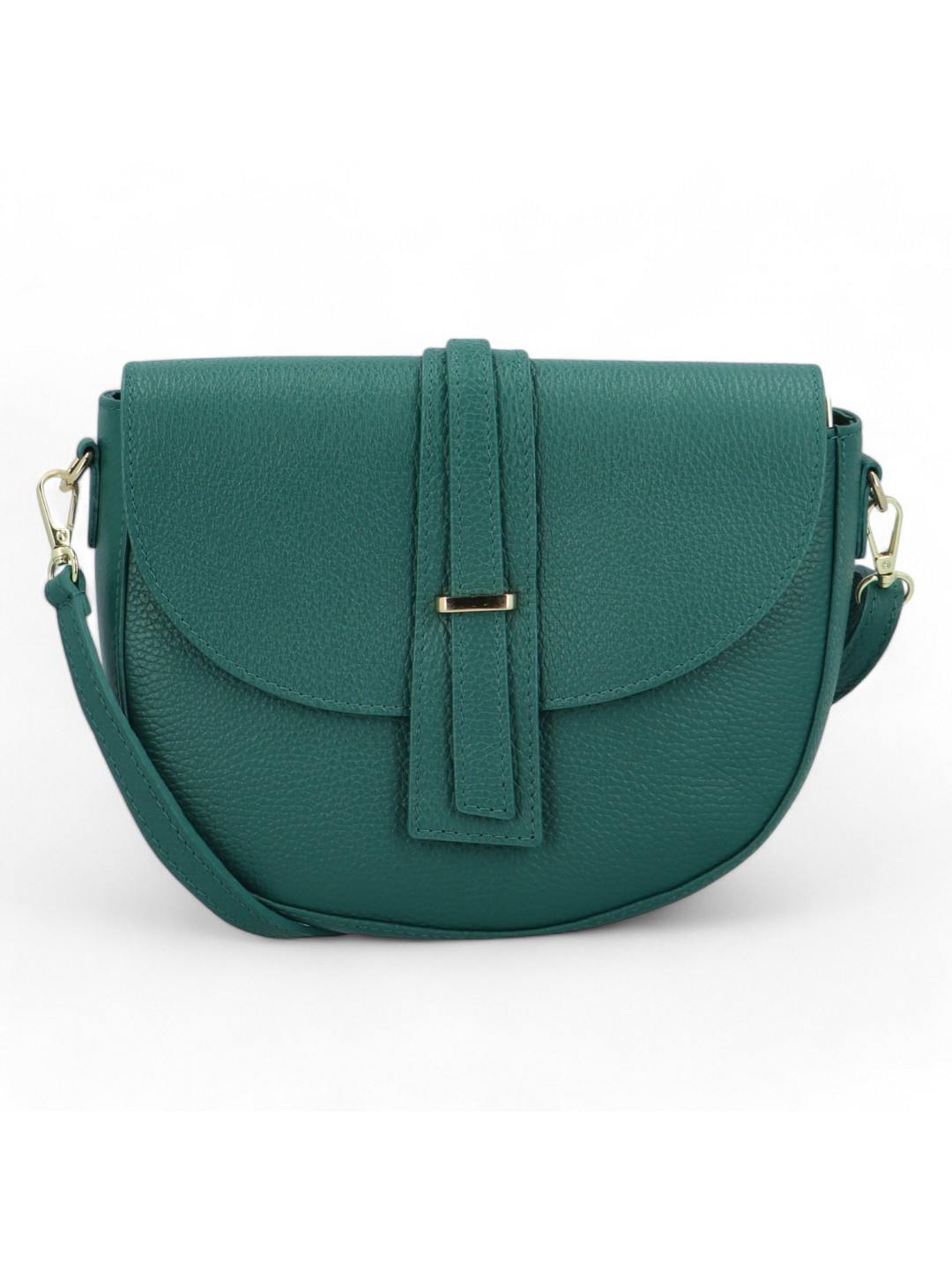 Dámská kožená crossbody kabelka tyrkysová – Delami Putax