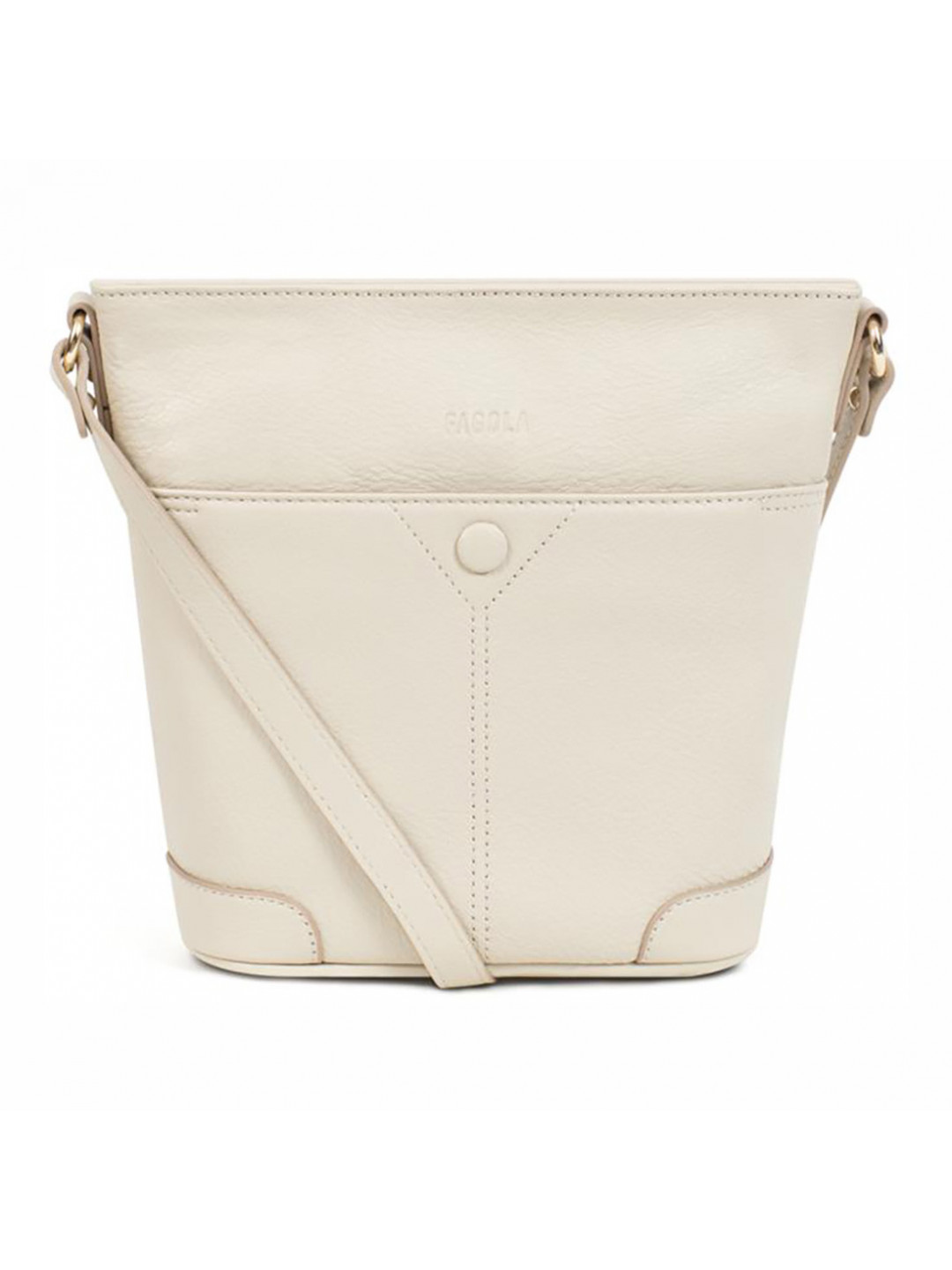 Kožená dámská crossbody kabelka Fagola Matilde – krémová