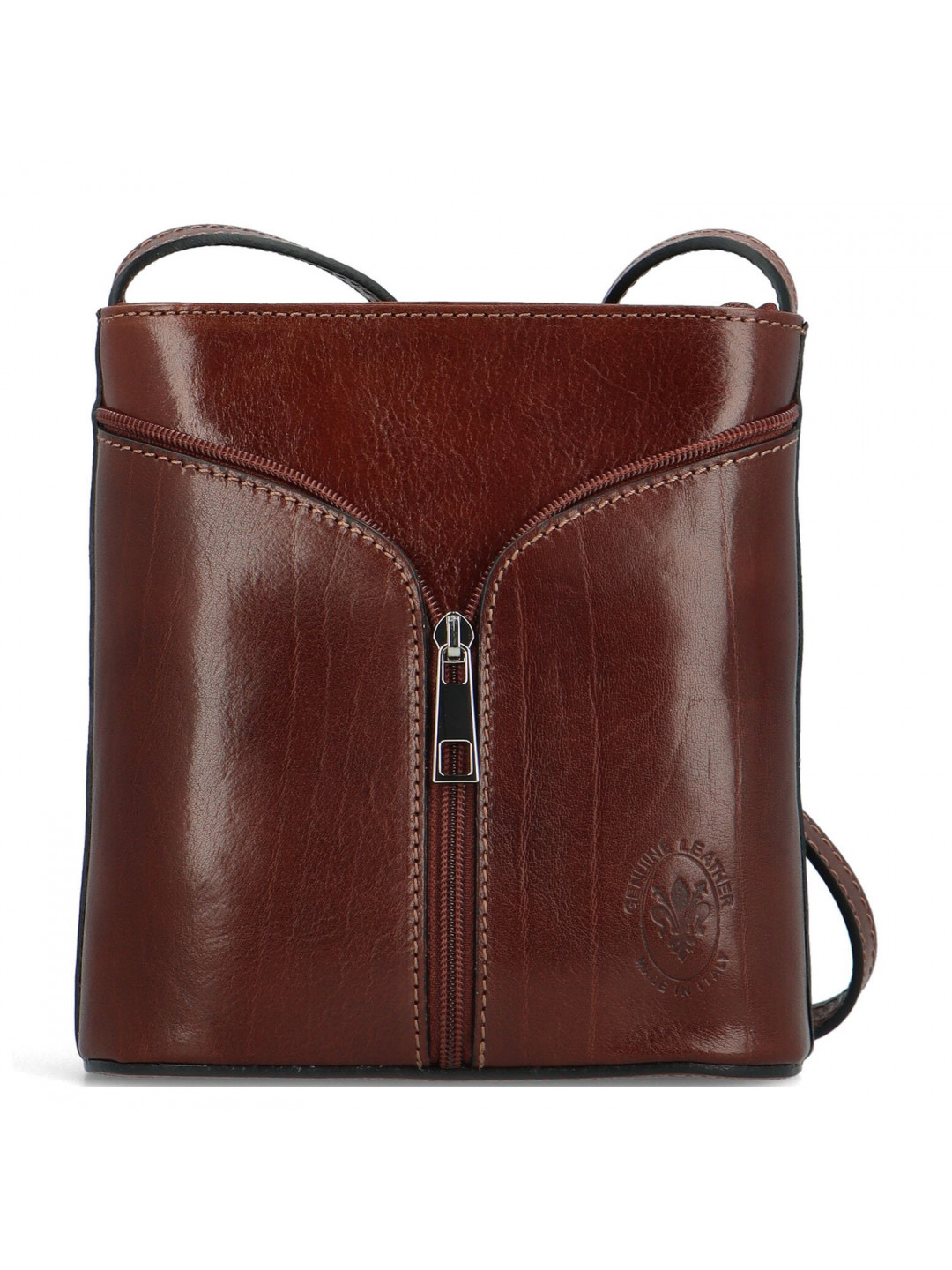 Dámská kožená crossbody kabelka tmavě hnědá – Delami Orsolya