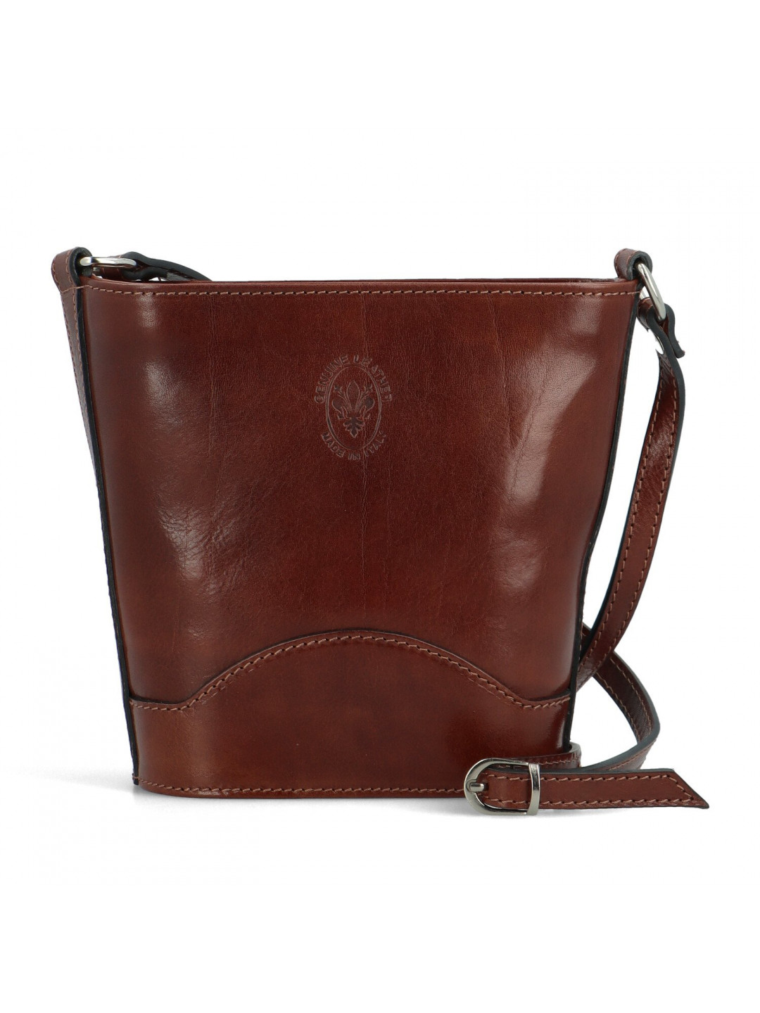 Dámská kožená crossbody kabelka hnědá – Delami Saimix