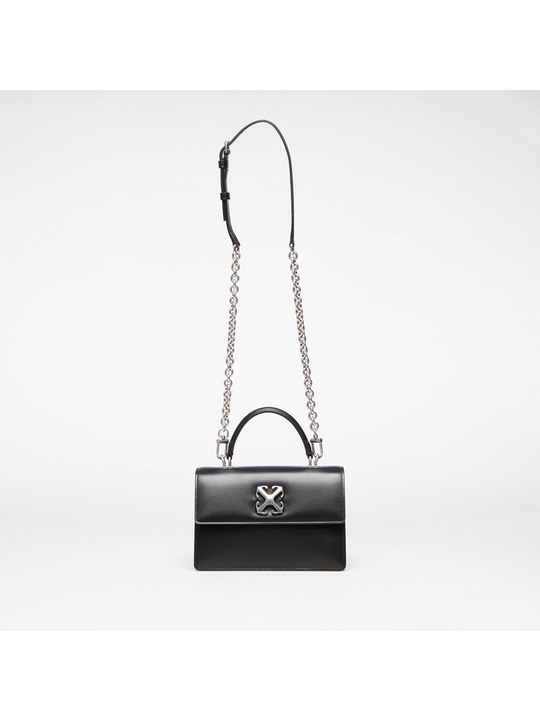 Taška Off-White Jitney 1 4 Top Handle Chain Black Silver Universal