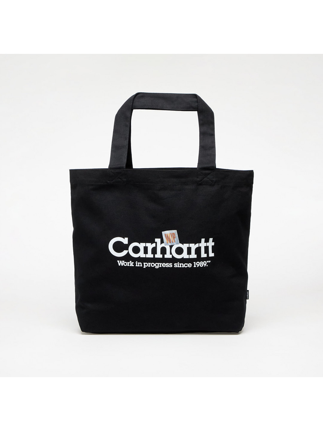 Taška Carhartt WIP Canvas Graphic Tote Large Label Script Print Black 32 l