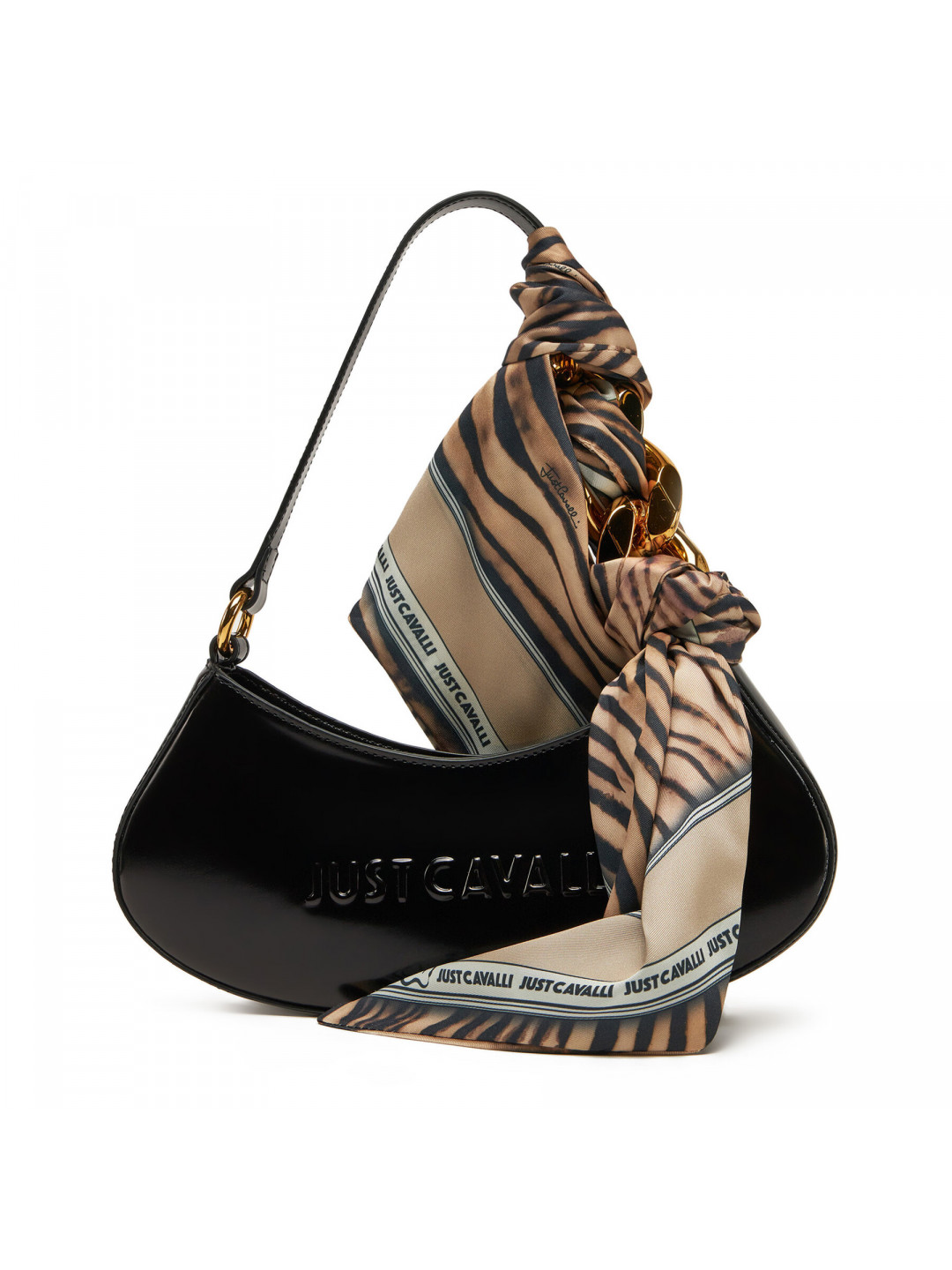 Kabelka Just Cavalli Chain Foulard 78RA4BH4 ZSB86 Černá