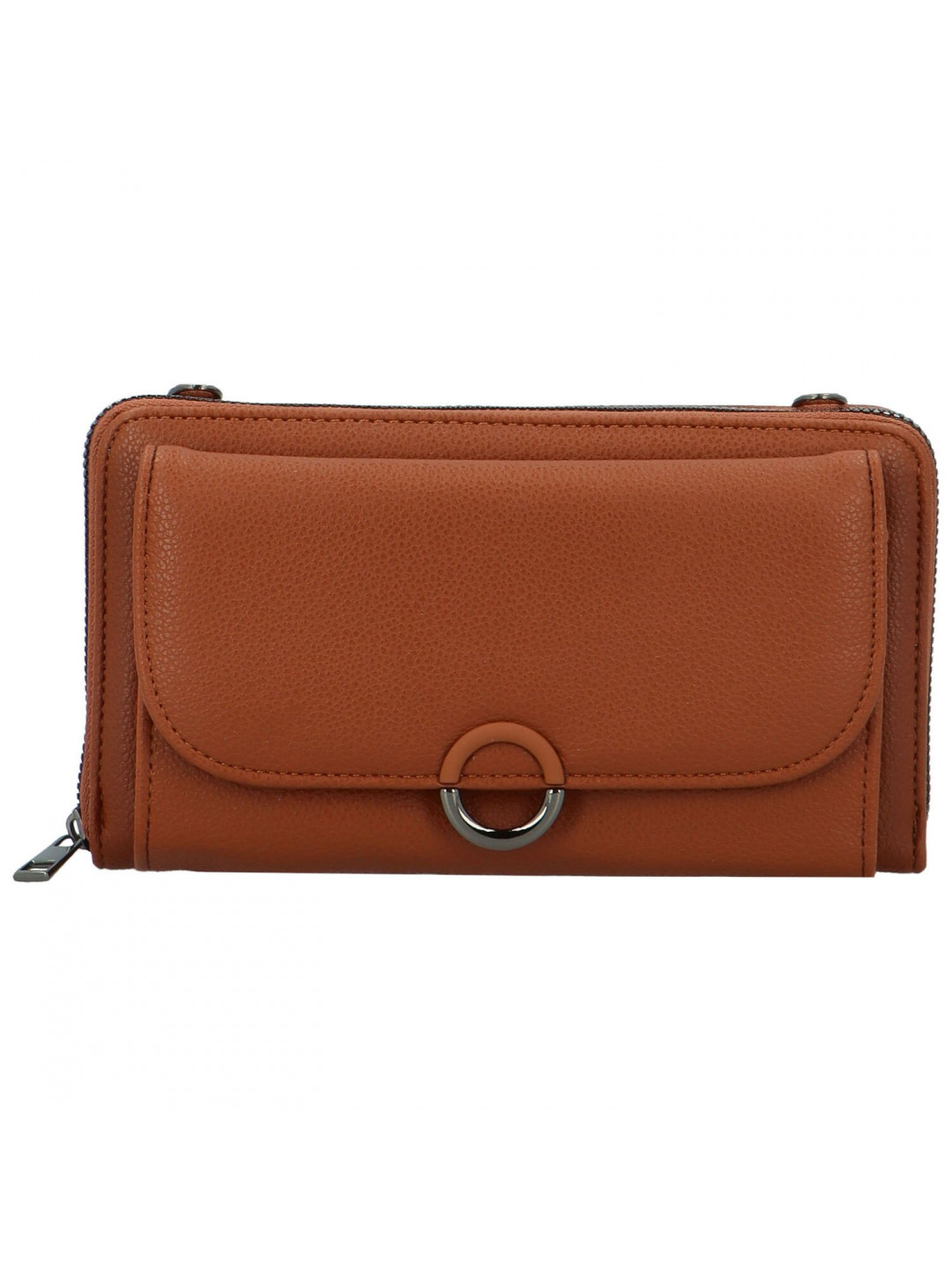 Trendy dámská koženková crossbody peněženka Lukrecius hnědá