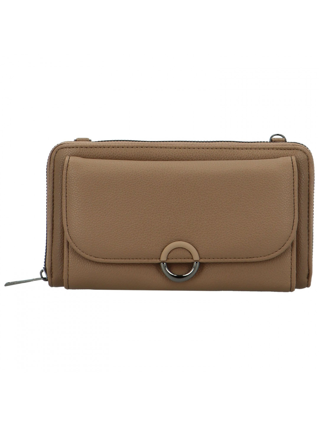 Trendy dámská koženková crossbody peněženka Lukrecius camel